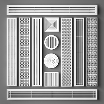 现代五金件空调风口换气扇出风口_排风口 (1)3d模型下载
