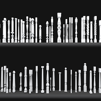 简欧欧式宝瓶栏杆_护栏 3d模型下载