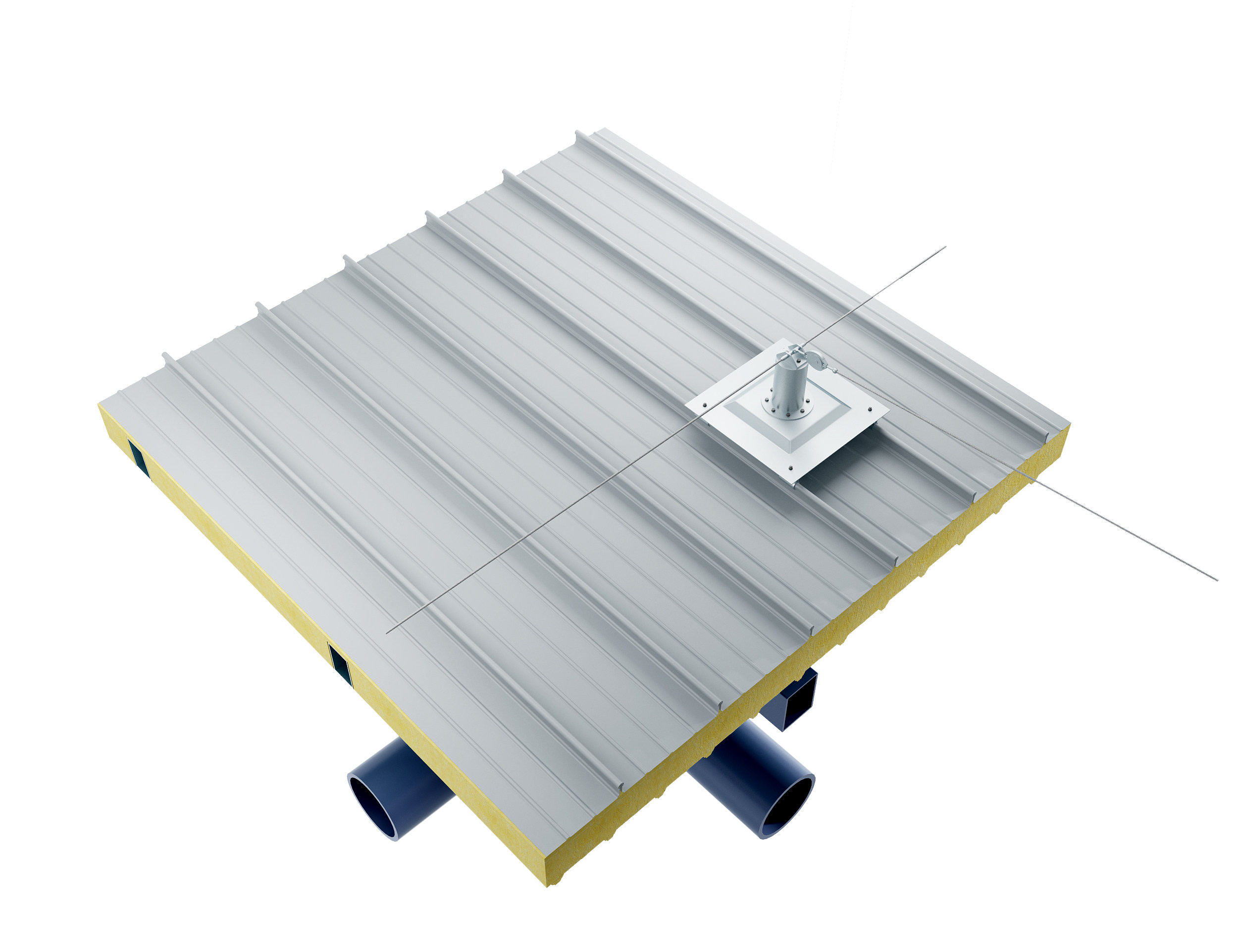 现代铝合金板，彩钢板，铝扣板构件3d模型下载