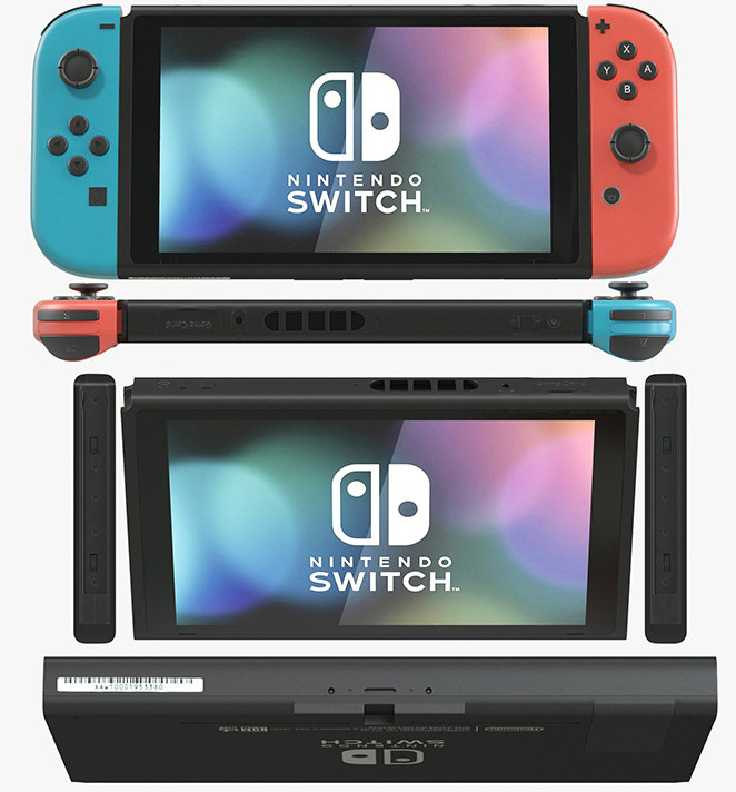 现代Nintendo Switch游戏机掌上游戏机3d模型下载