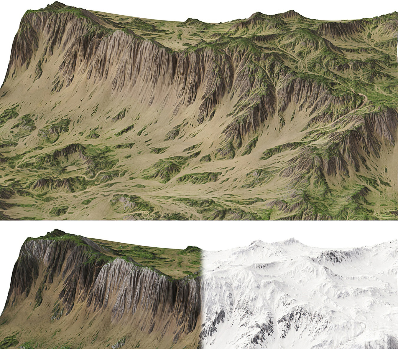 现代山川地脉3d模型下载