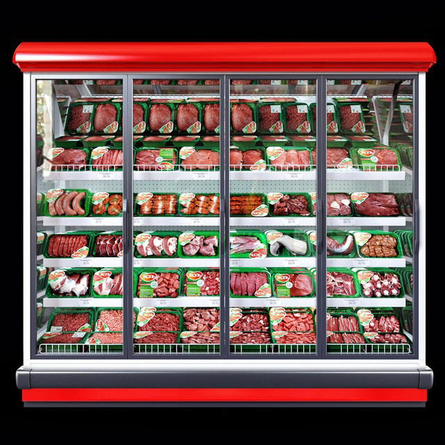 现代超市冷鲜柜冷藏柜3d模型下载