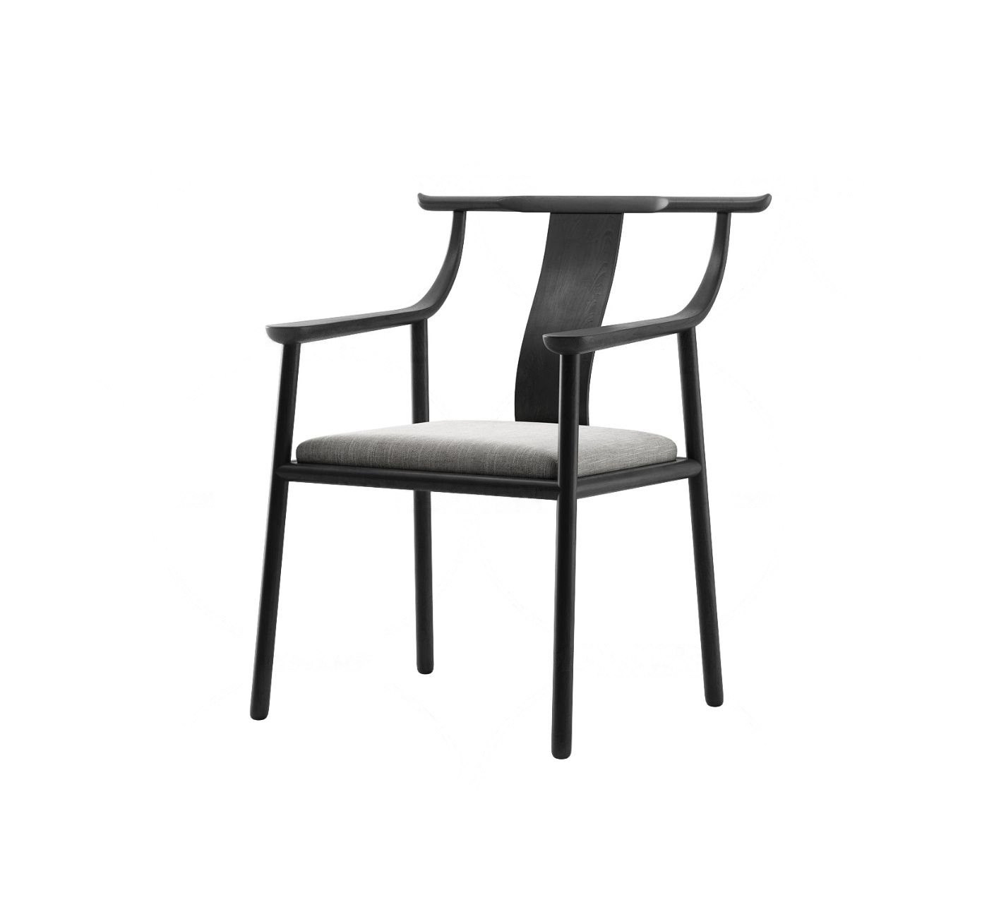 新中式布艺单椅3d模型下载
