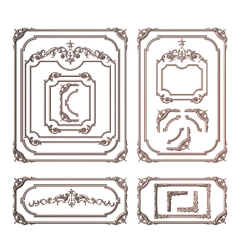 欧式法式古典雕花角线，石膏线3d模型下载