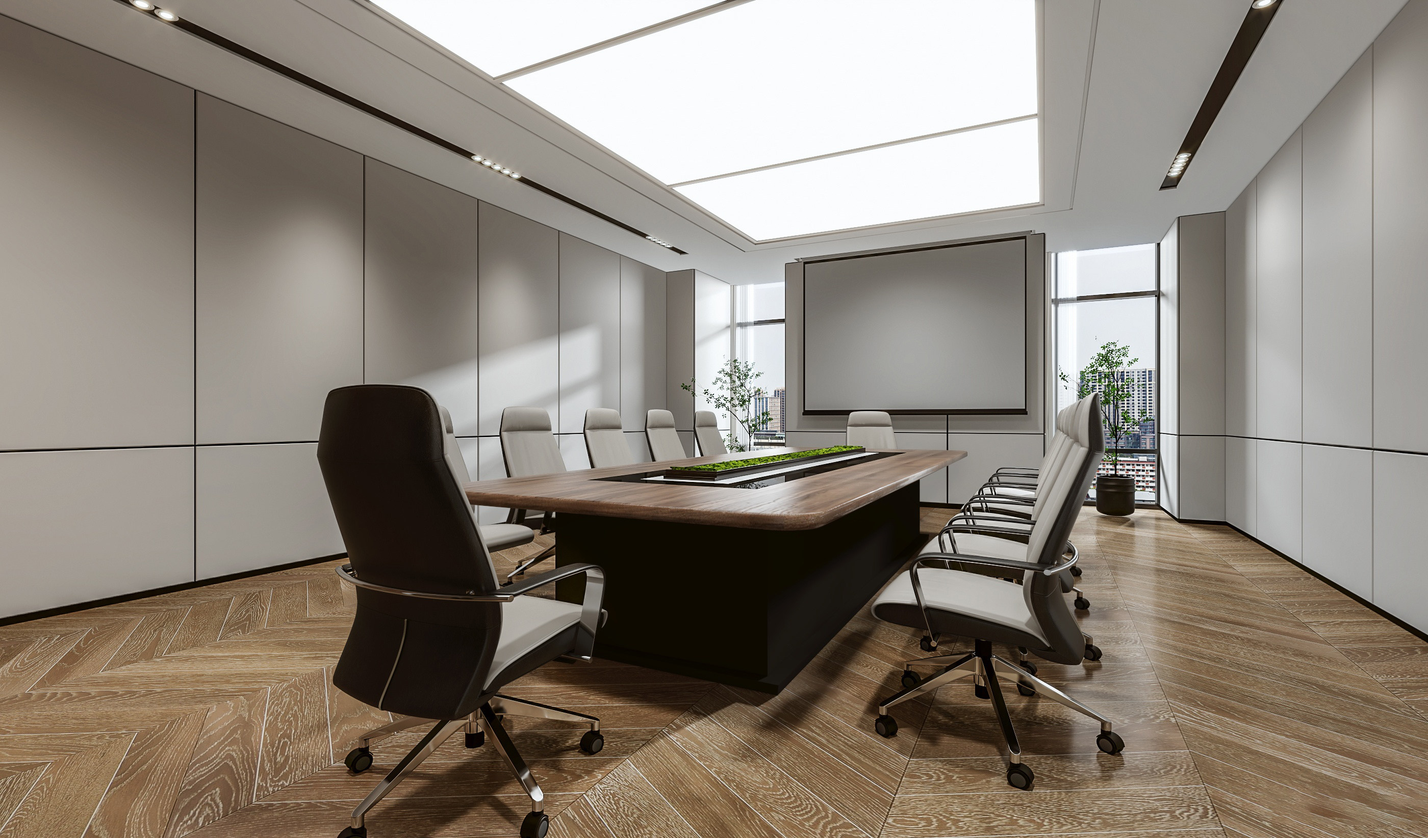 现代会议室3d模型下载
