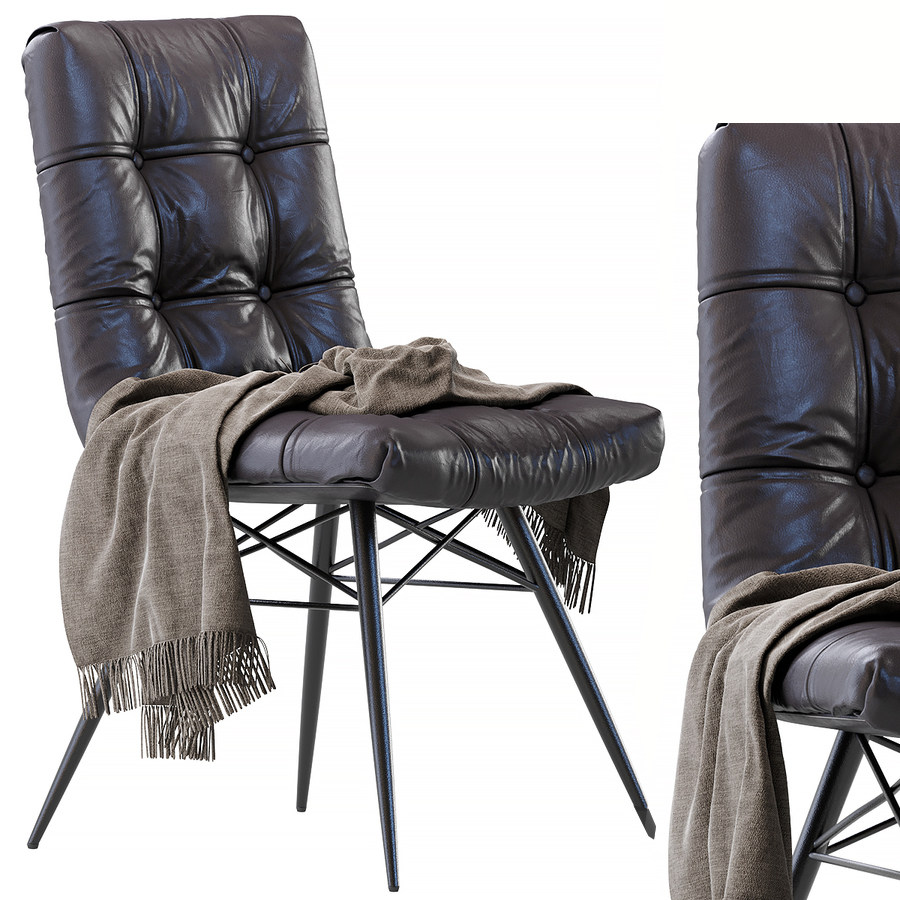 现代皮革椅子3d模型下载