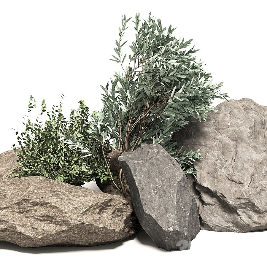 石头景观小品 3d模型下载
