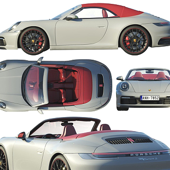 保时捷911 Carrera Cabriolet 2019 轿车跑车3d模型下载