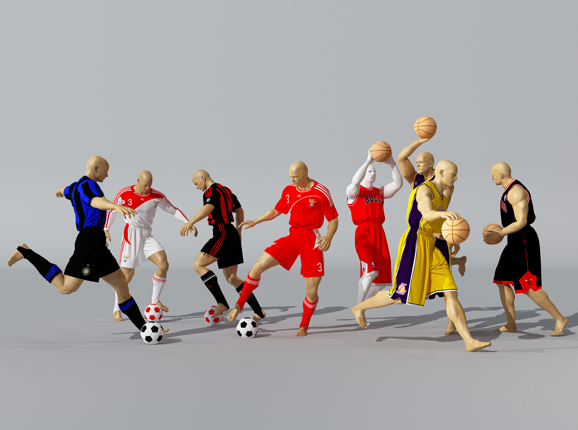 模特足球人物3D模型3d模型下载