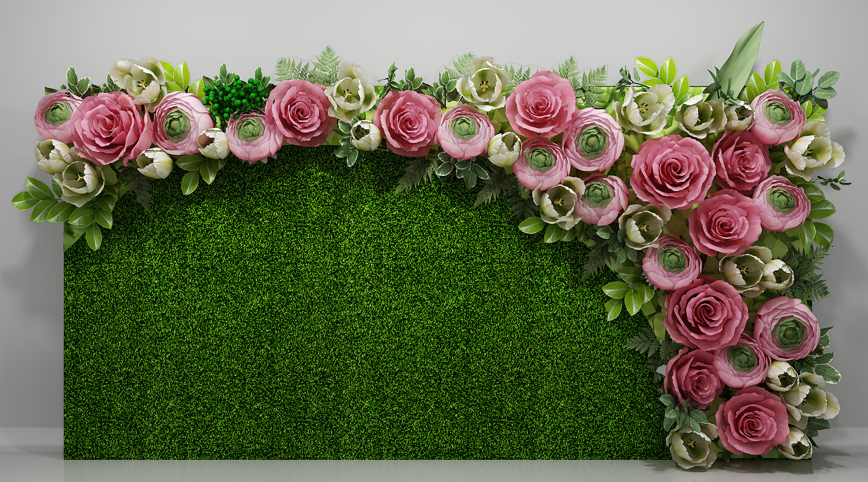 现代绿植墙植物墙花墙3d模型下载