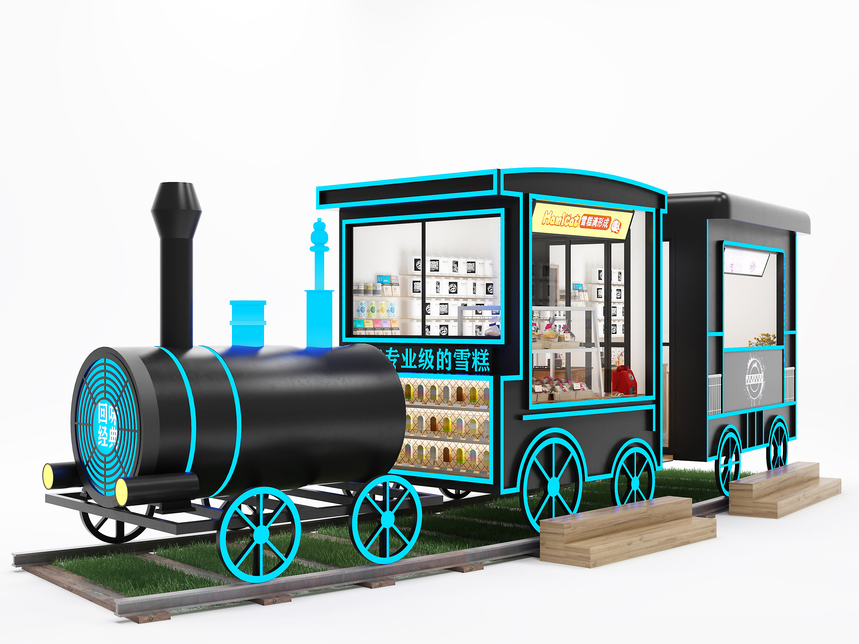 小火车售货车3d模型下载