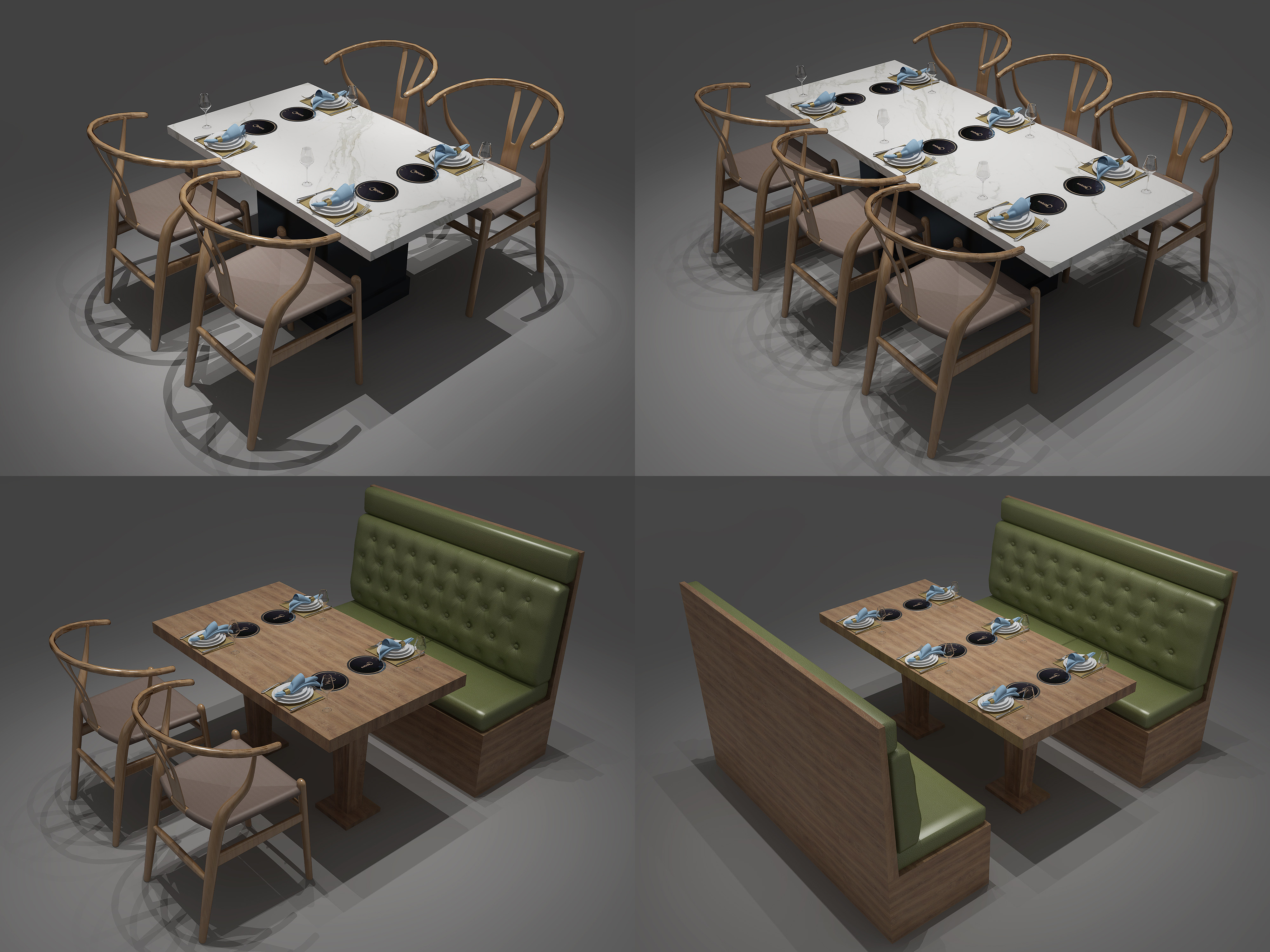 餐桌椅3d模型下载