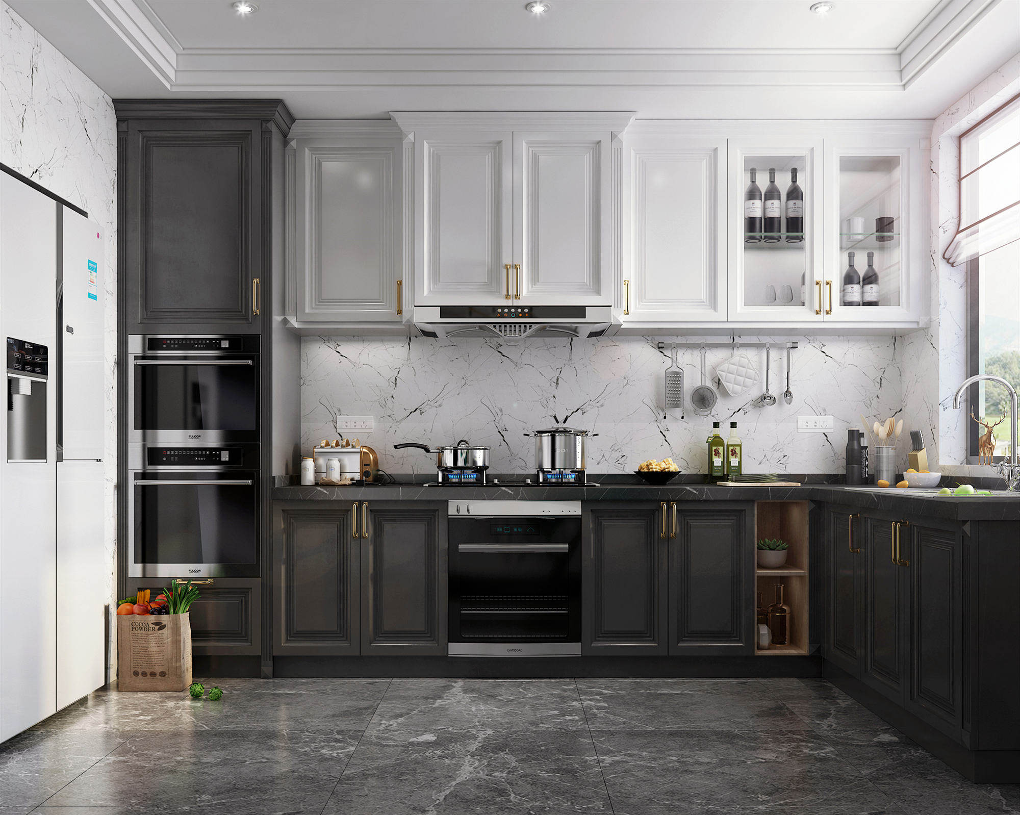 北欧简欧式风格 厨房橱柜3d模型下载