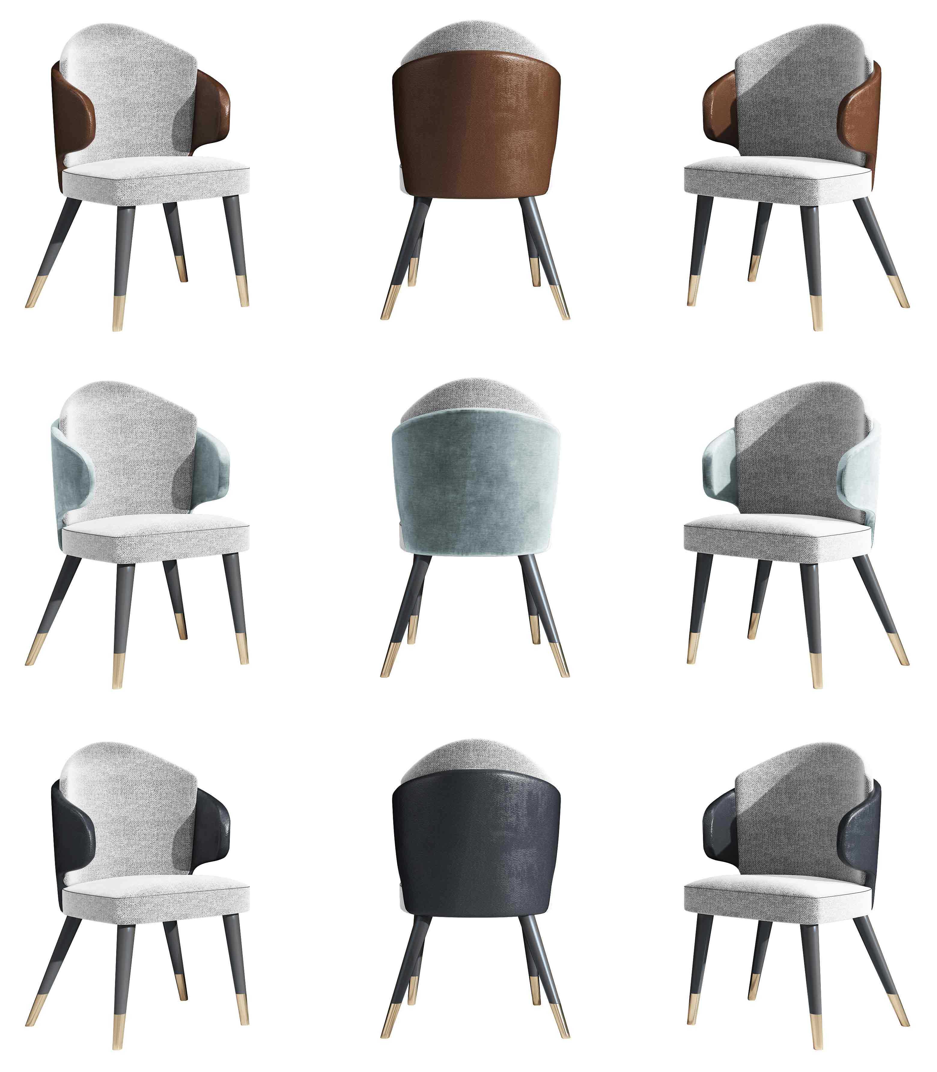现代轻奢椅子，单椅，餐椅3d模型下载