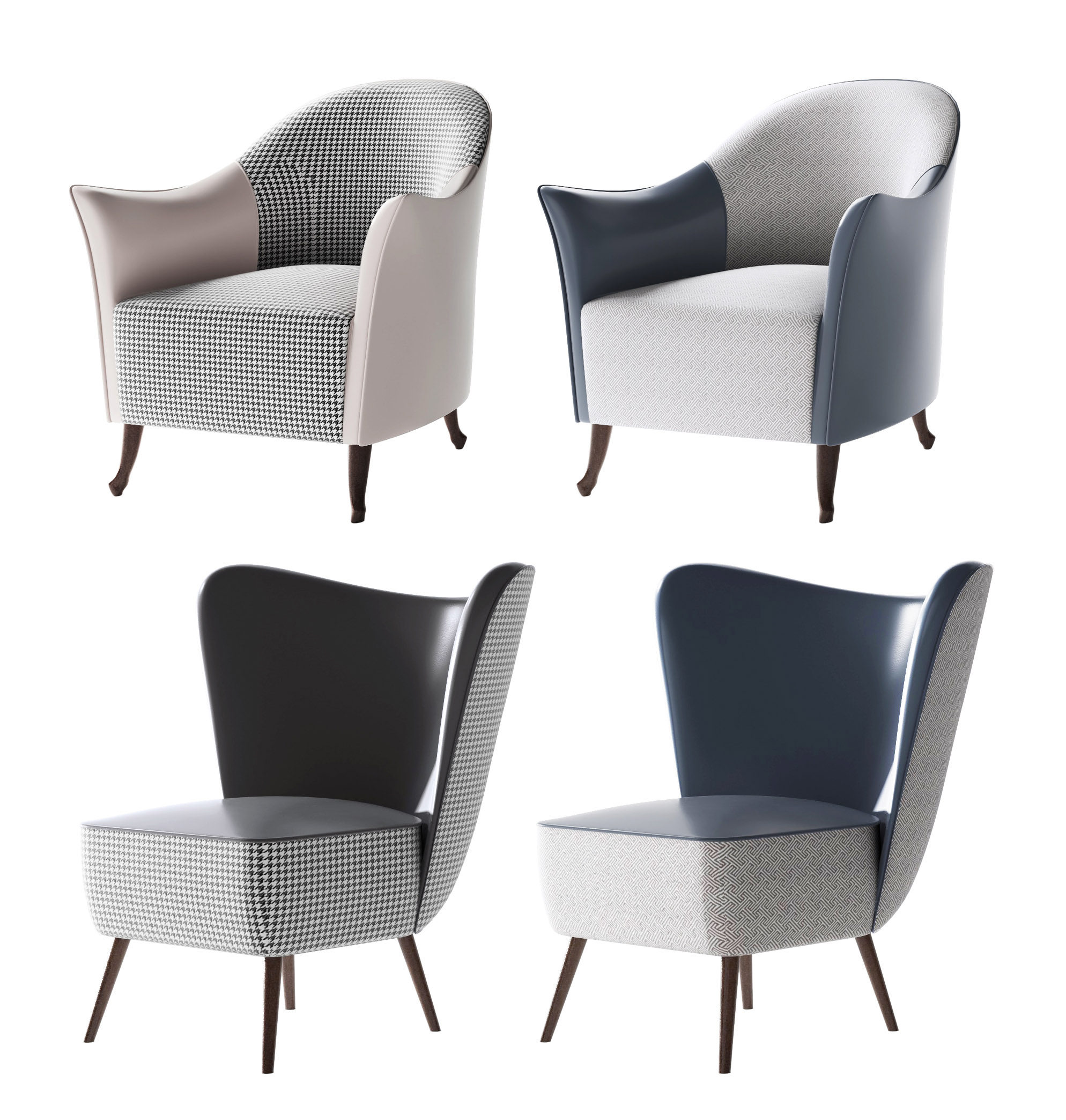 北欧现代休闲单椅，椅子，沙发椅3d模型下载