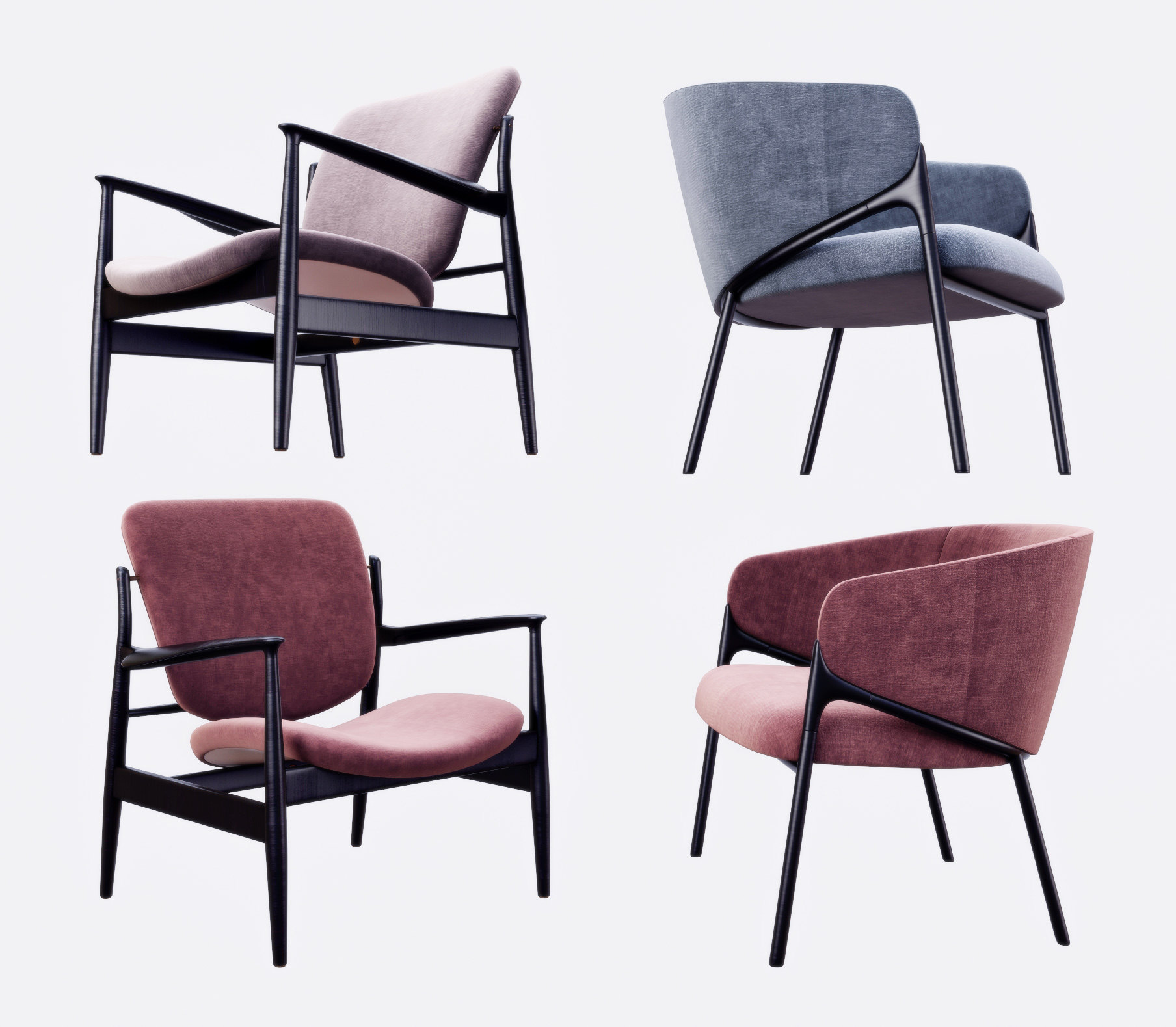 现代新中式休闲椅，单椅，椅子3d模型下载