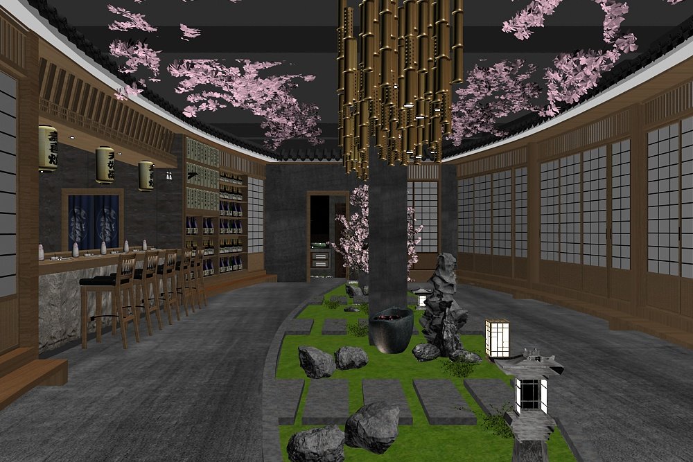 日本料理餐厅3d模型下载3d模型下载
