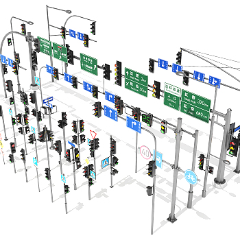 高速公路道路交通3d模型下载