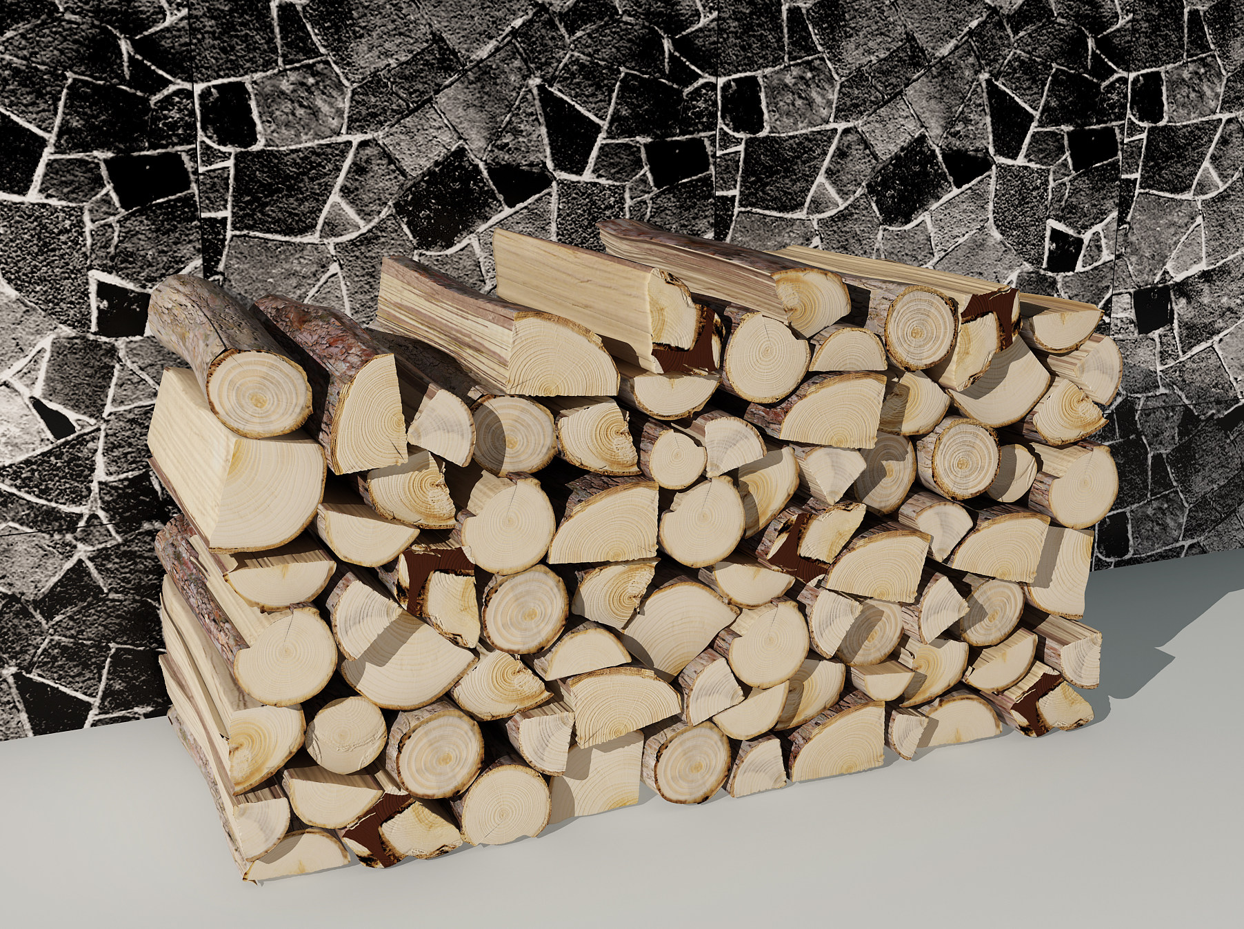 木头劈柴，柴火，柴火堆3d模型下载