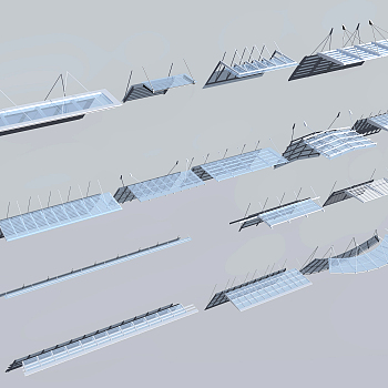 现代玻璃钢架，雨棚，门斗，遮雨棚3d模型下载