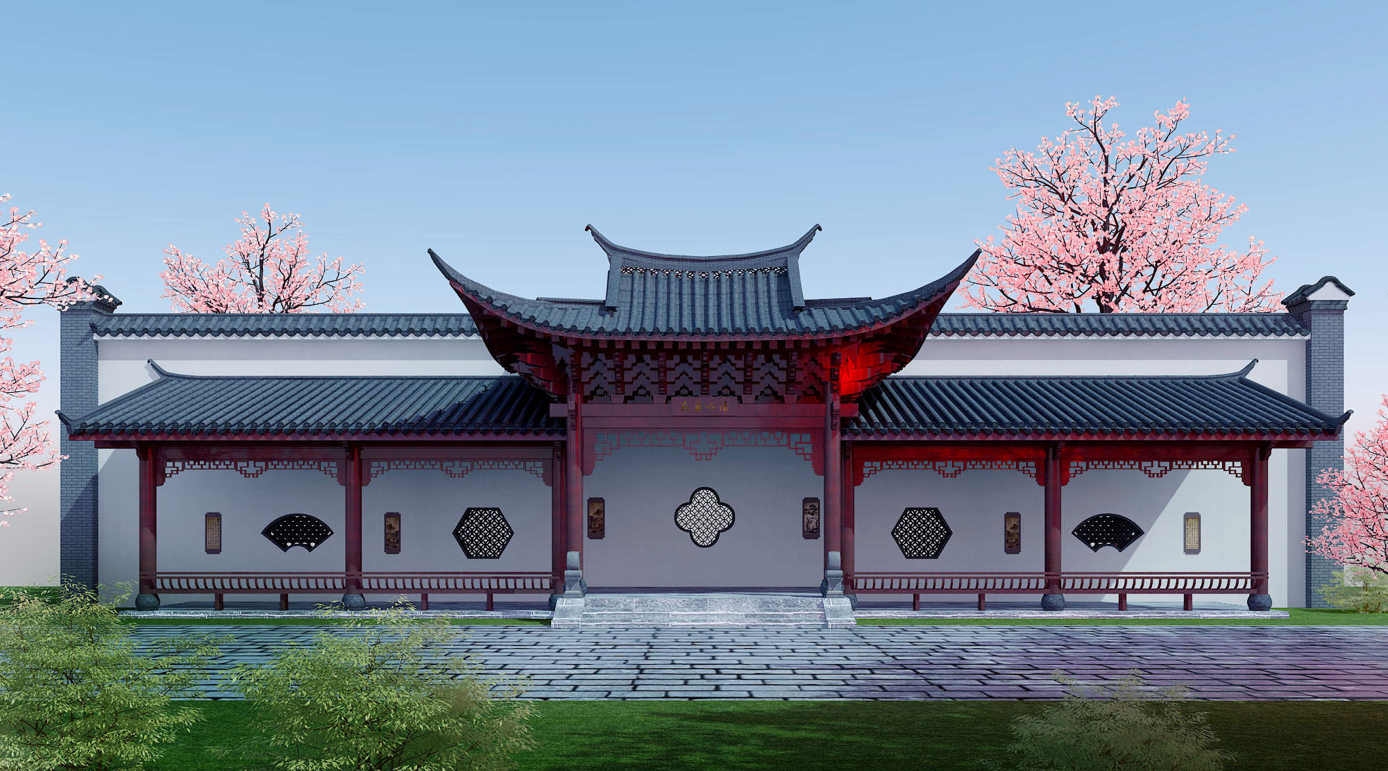 中式古建筑3d模型下载