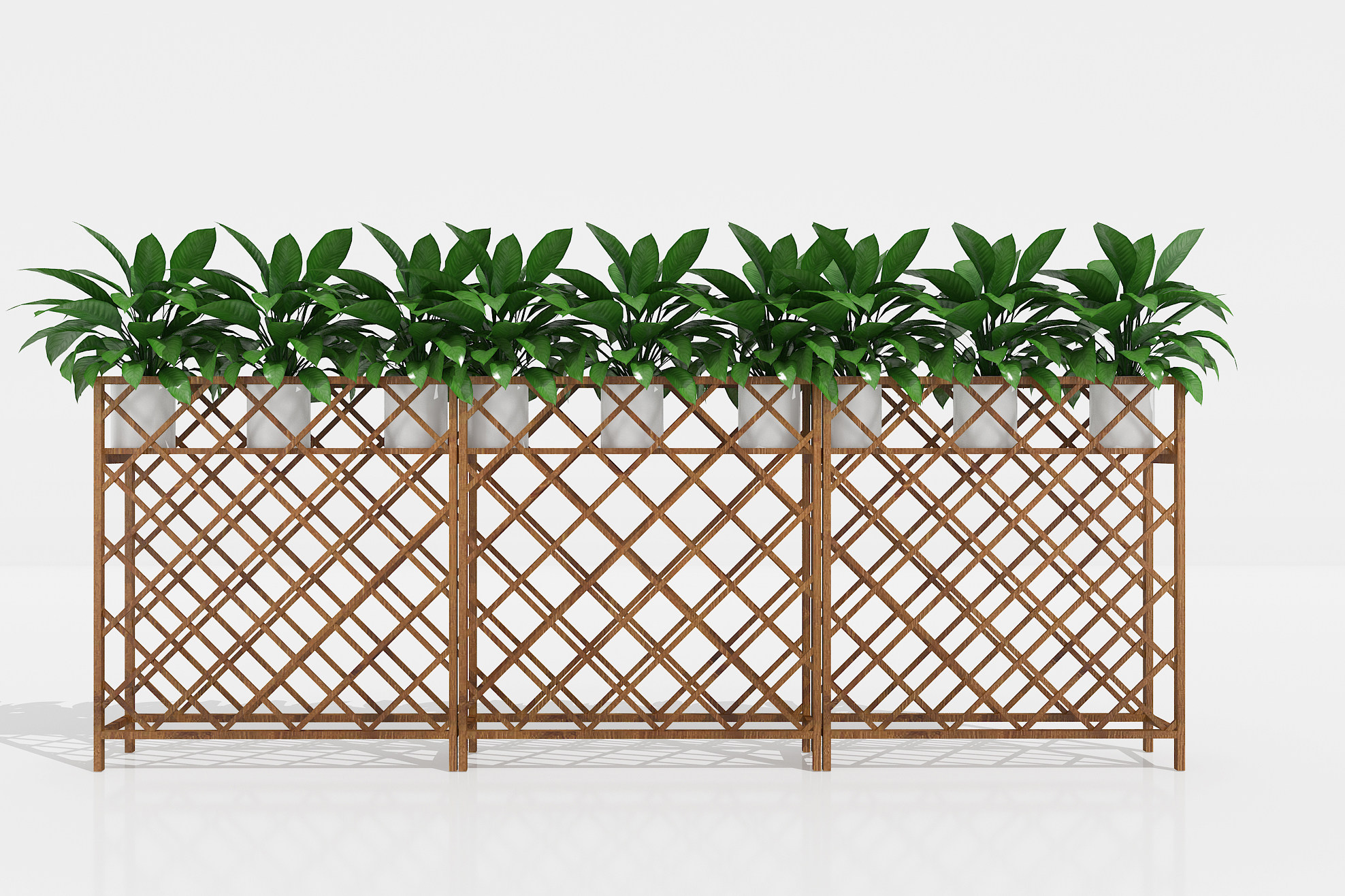 现代花架实木围栏栅栏3d模型下载