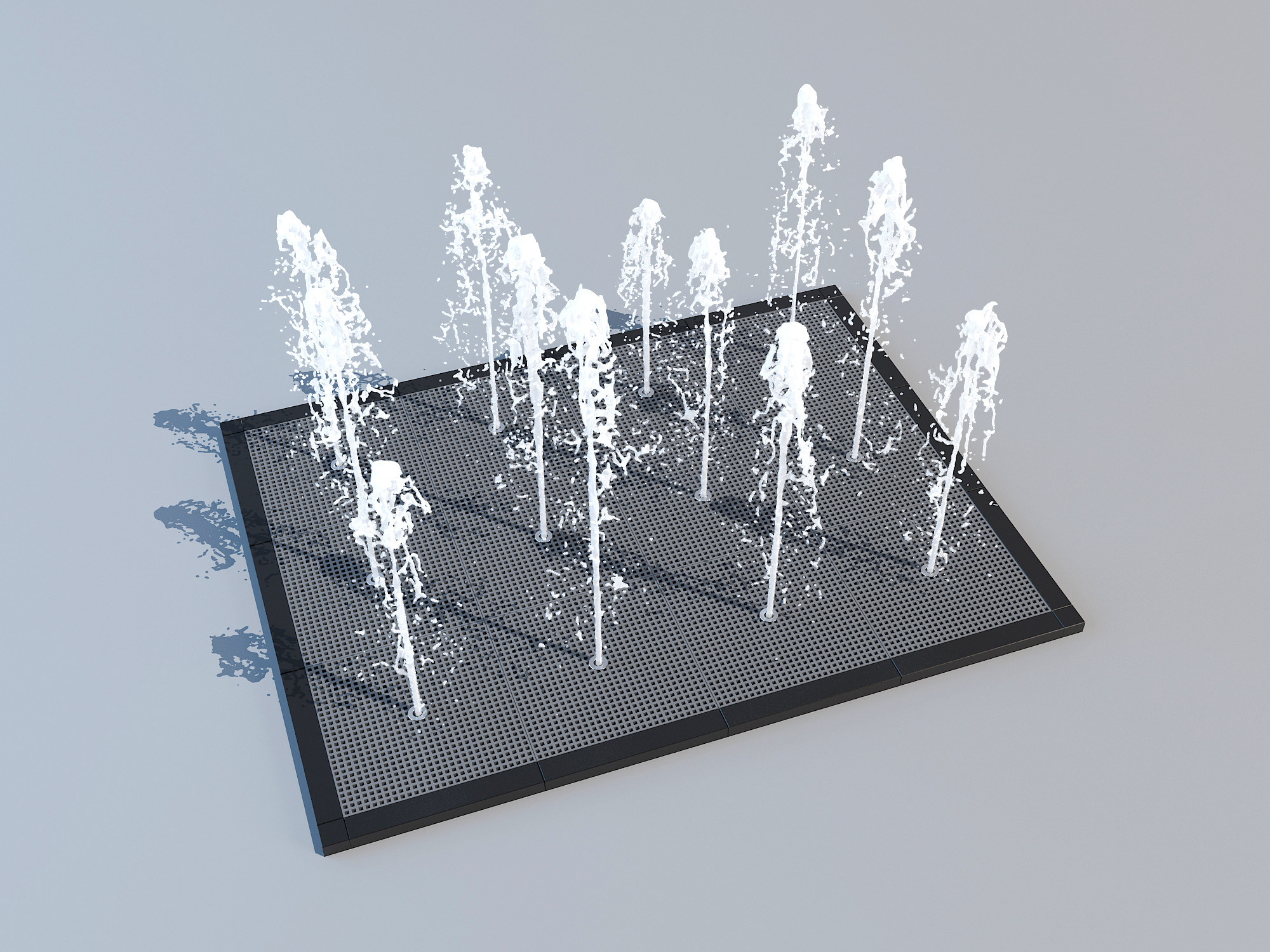 现代喷泉水池水景3d模型下载