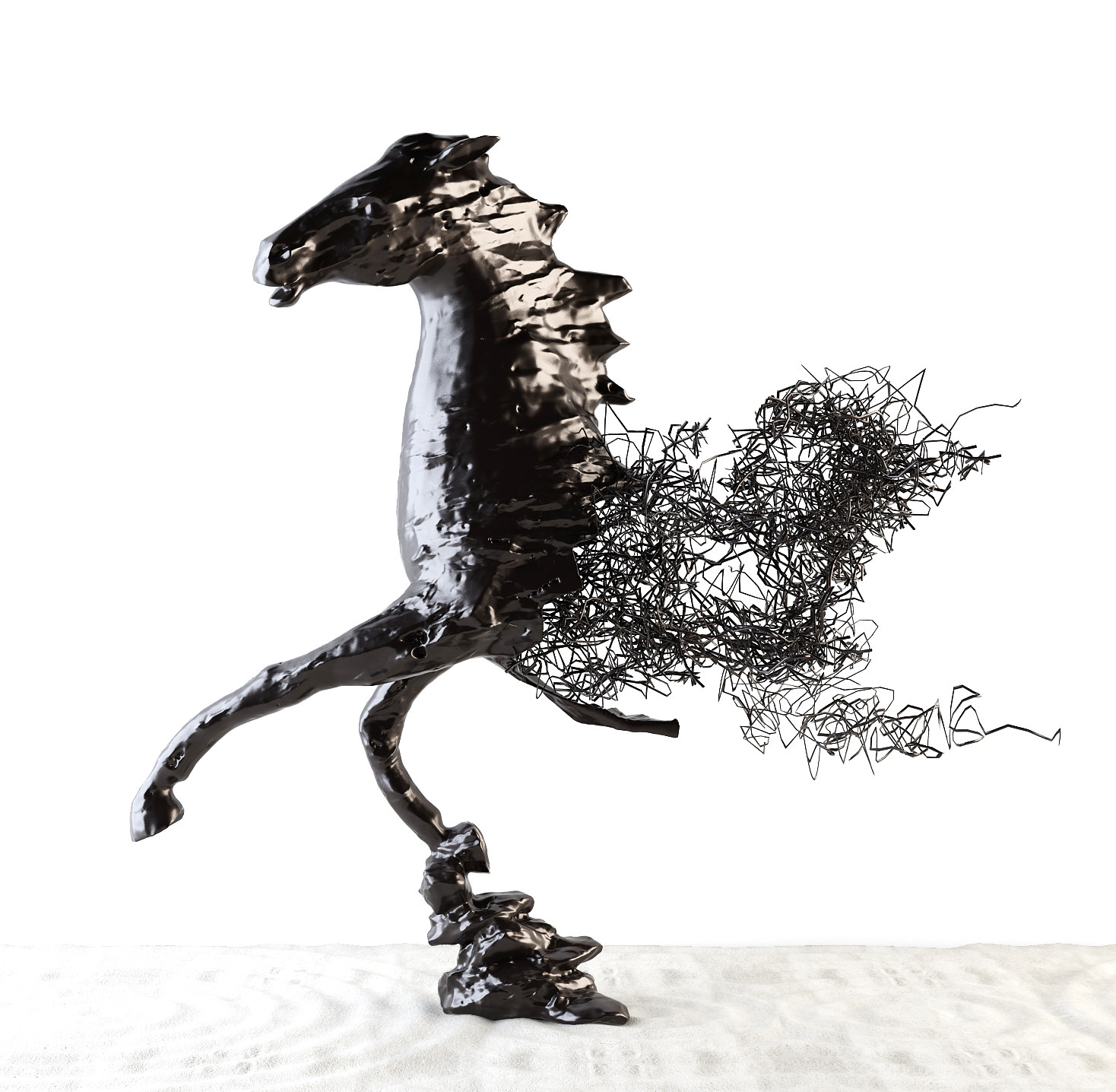 马匹，金属雕塑， 3d模型下载