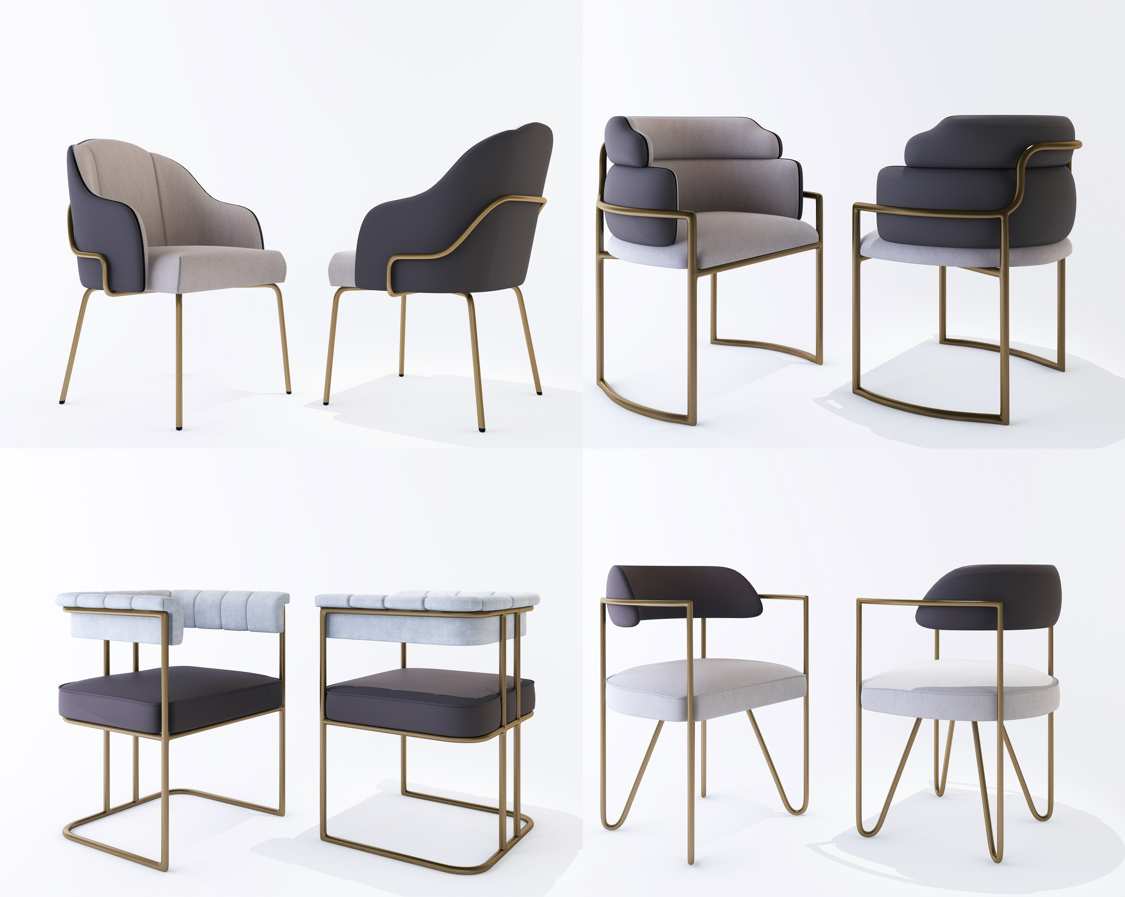 现代休闲椅，椅子餐椅，3d模型下载