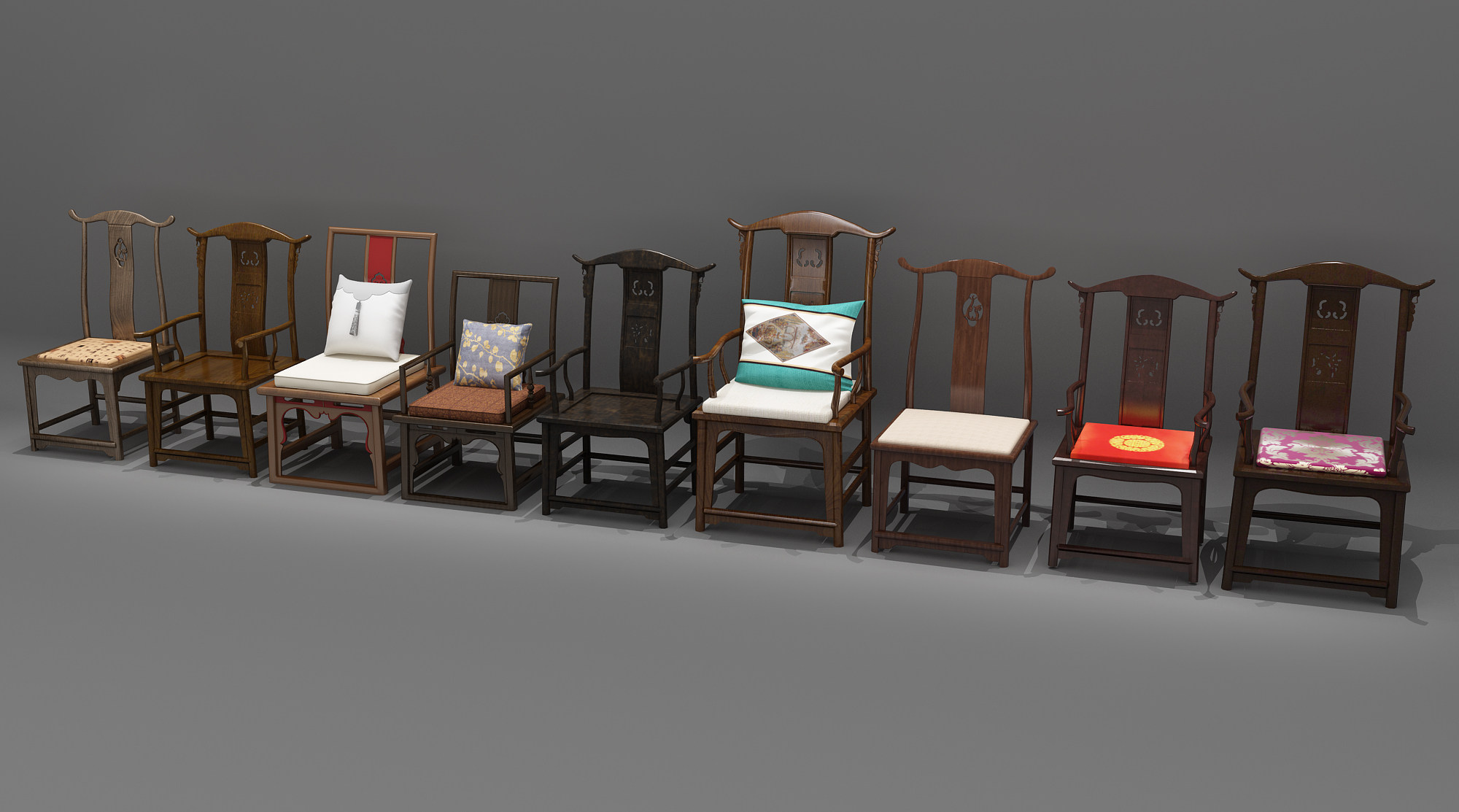 中式古典实木家具椅子3d模型下载