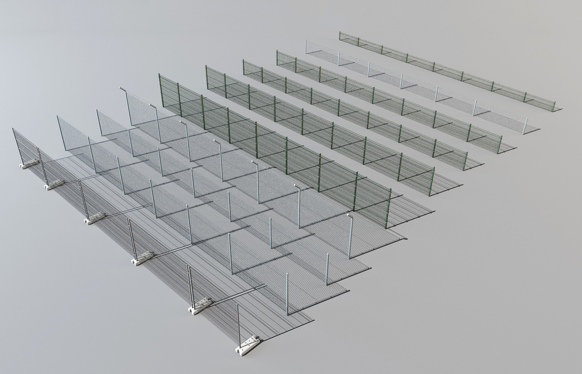 铁艺铁丝网围栏护栏，栅栏3d模型下载