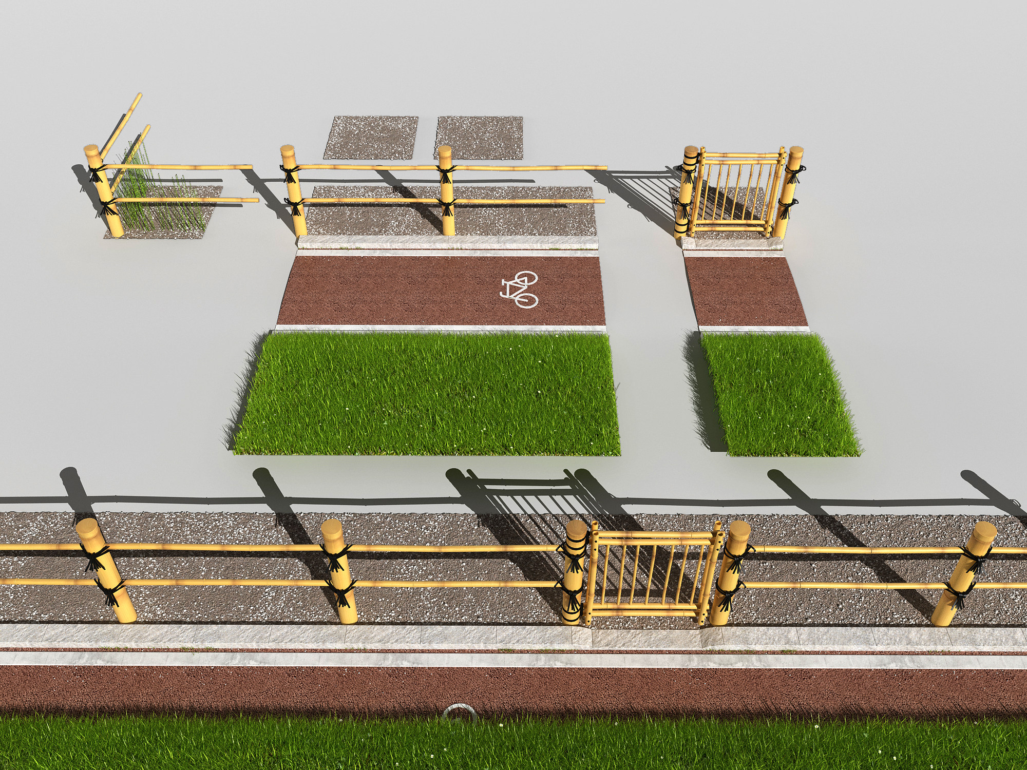 现代农村，围挡木栅栏 3d模型下载