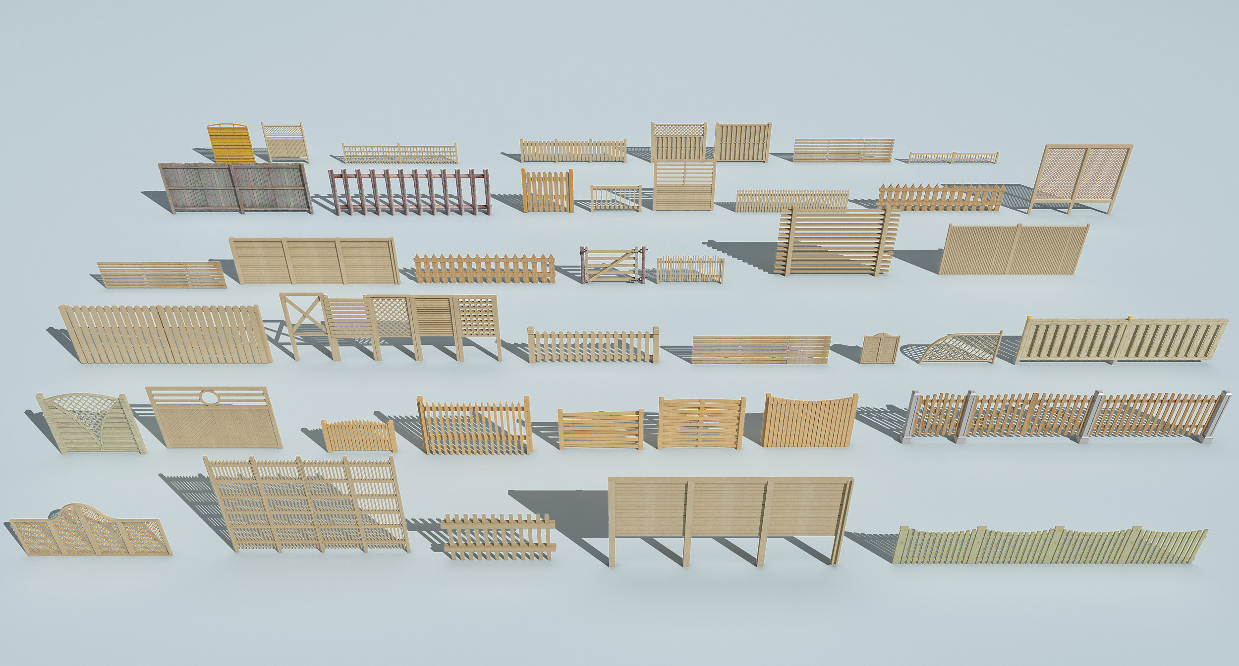 现代农村栅栏，围栏，护栏3d模型下载
