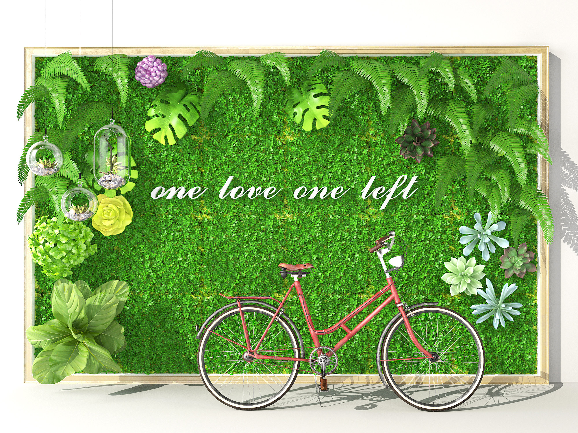 绿植墙，植物墙， 3d模型下载
