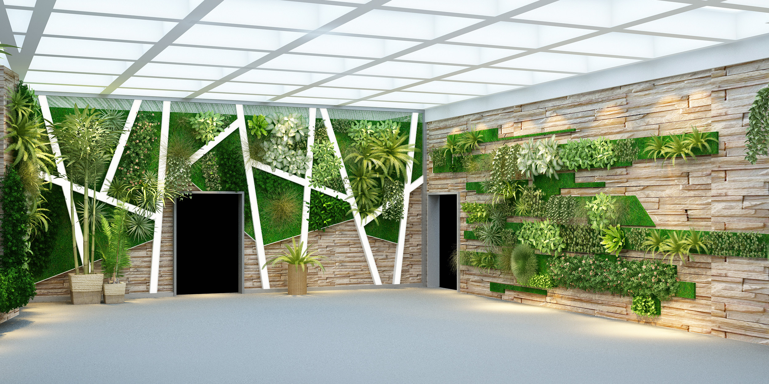 现代绿植墙，植物墙，绿化墙3d模型下载