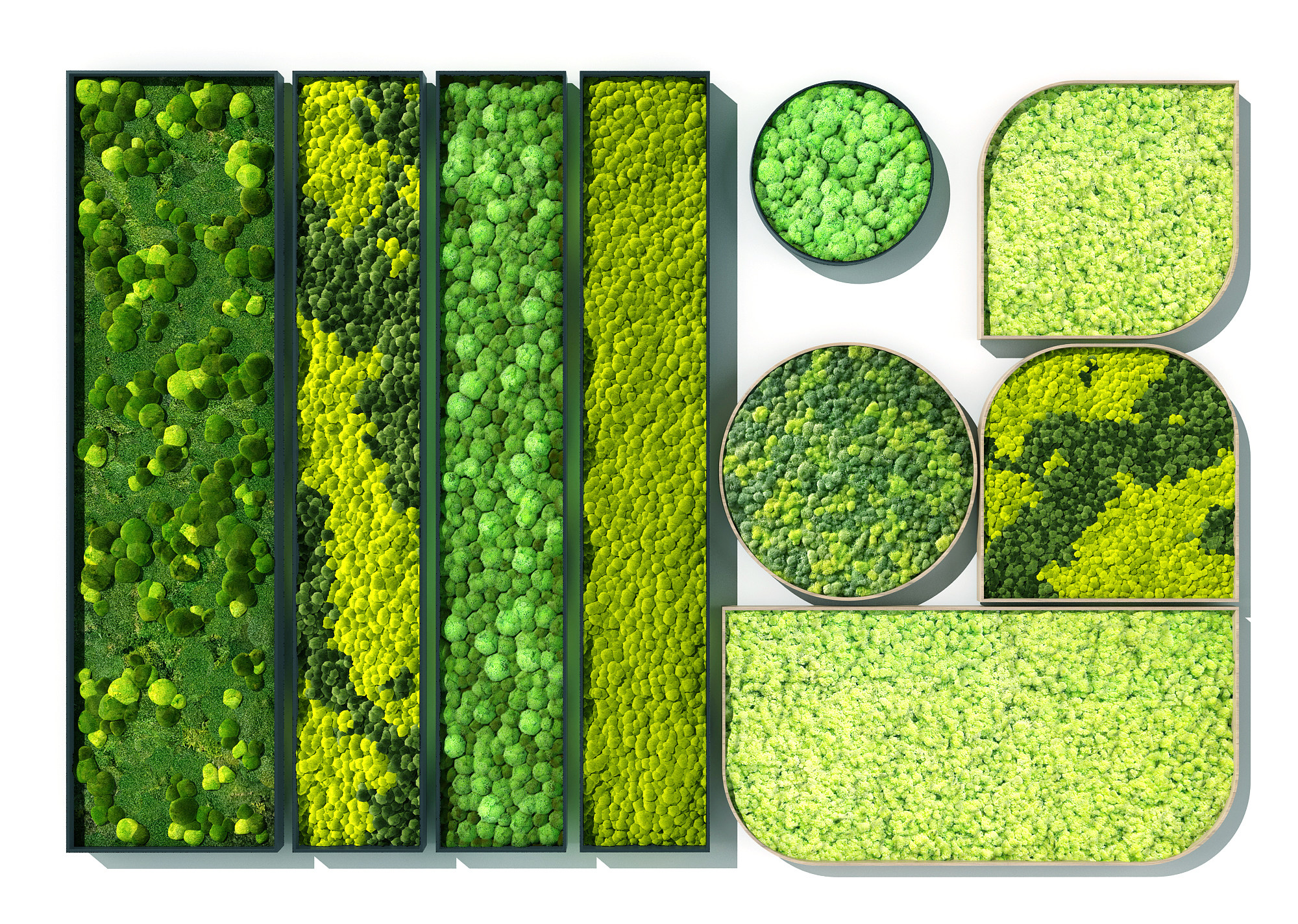 现代植物墙,绿植背景墙 3d模型下载