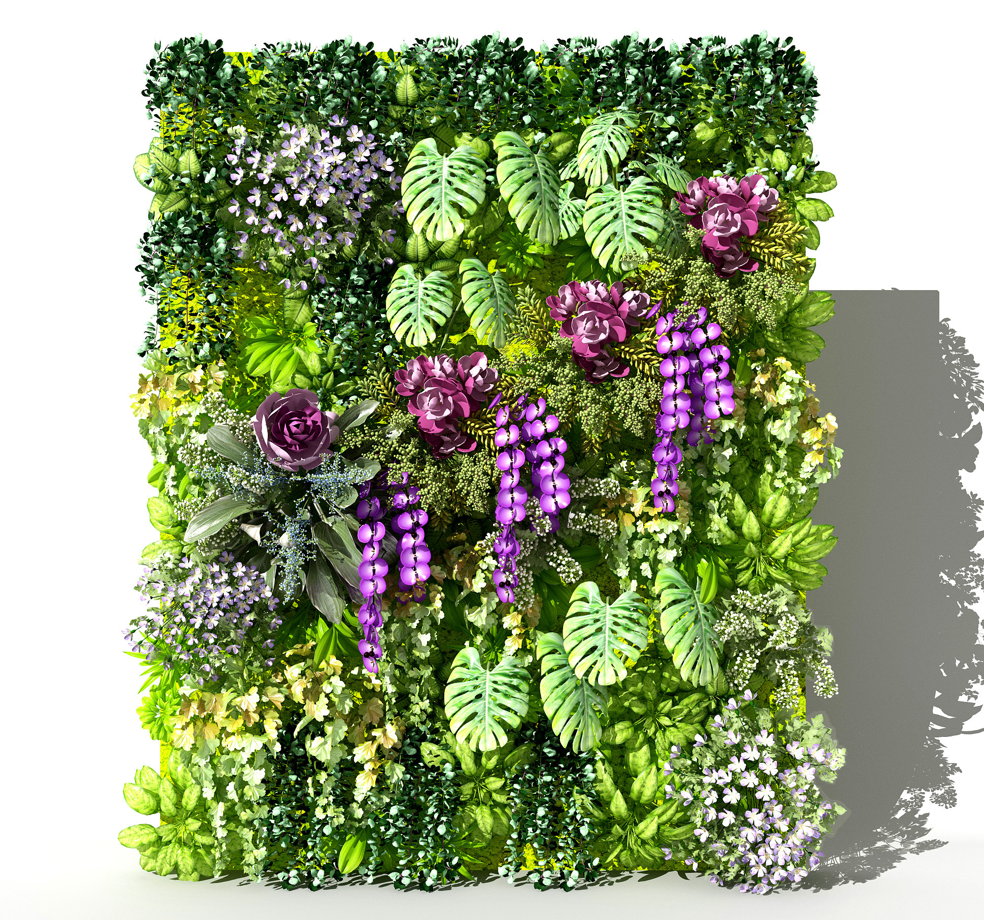 植物墙,绿植背景墙，鲜花背景墙3d模型下载