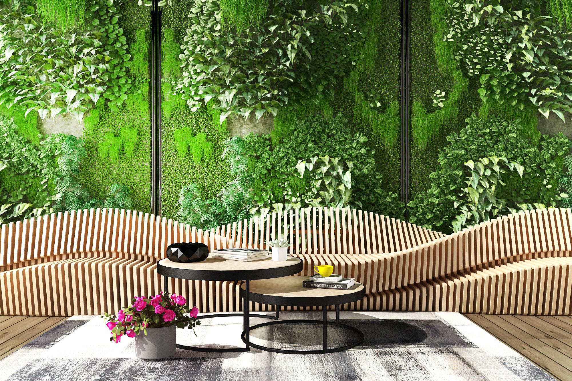 户外异形公共座椅植物墙,绿植背景墙，3d模型下载