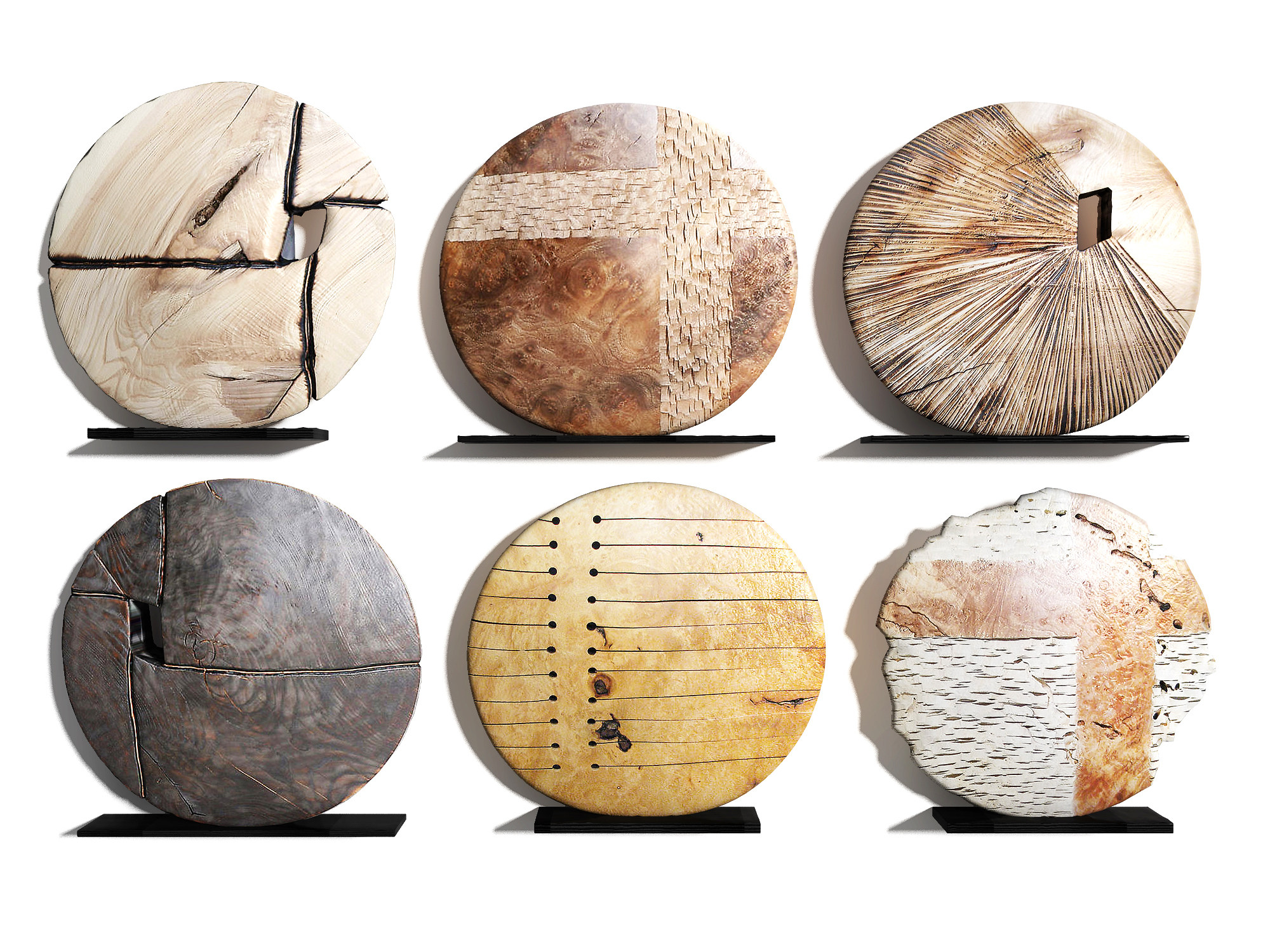 新中式实木木头原木摆件饰品3d模型下载