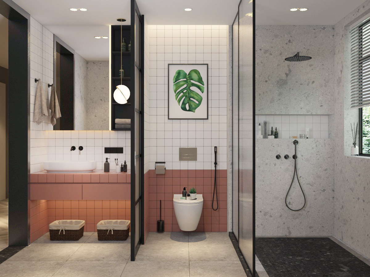 北欧现代卫生间，洗手间3d模型下载
