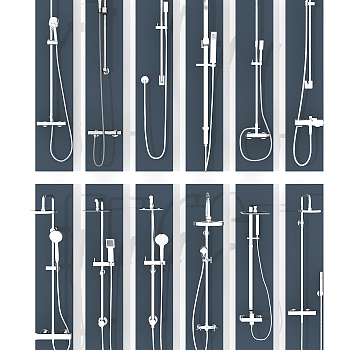 花洒淋浴组合卫浴五金3d模型下载