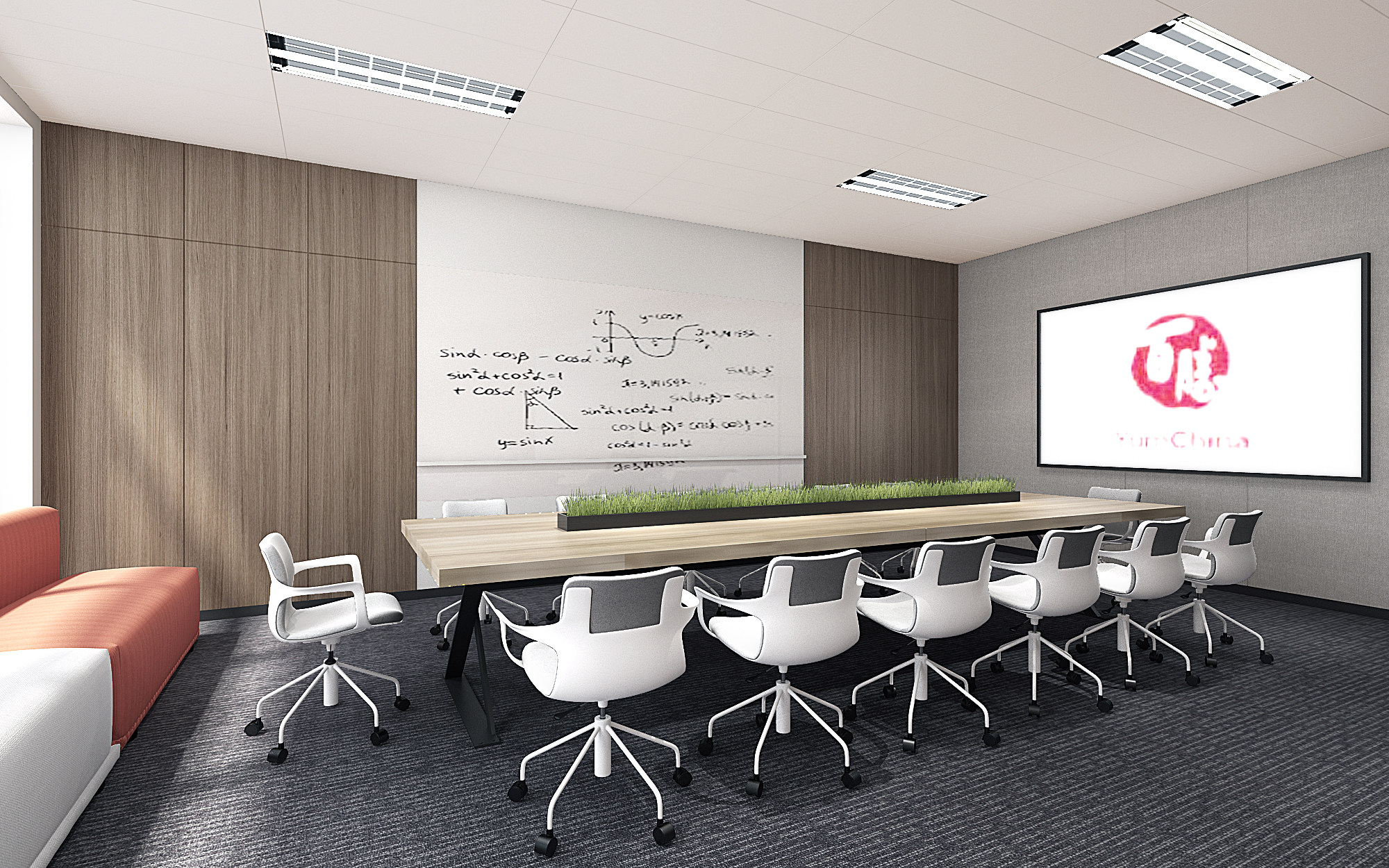 会议室，会议桌椅3d模型下载