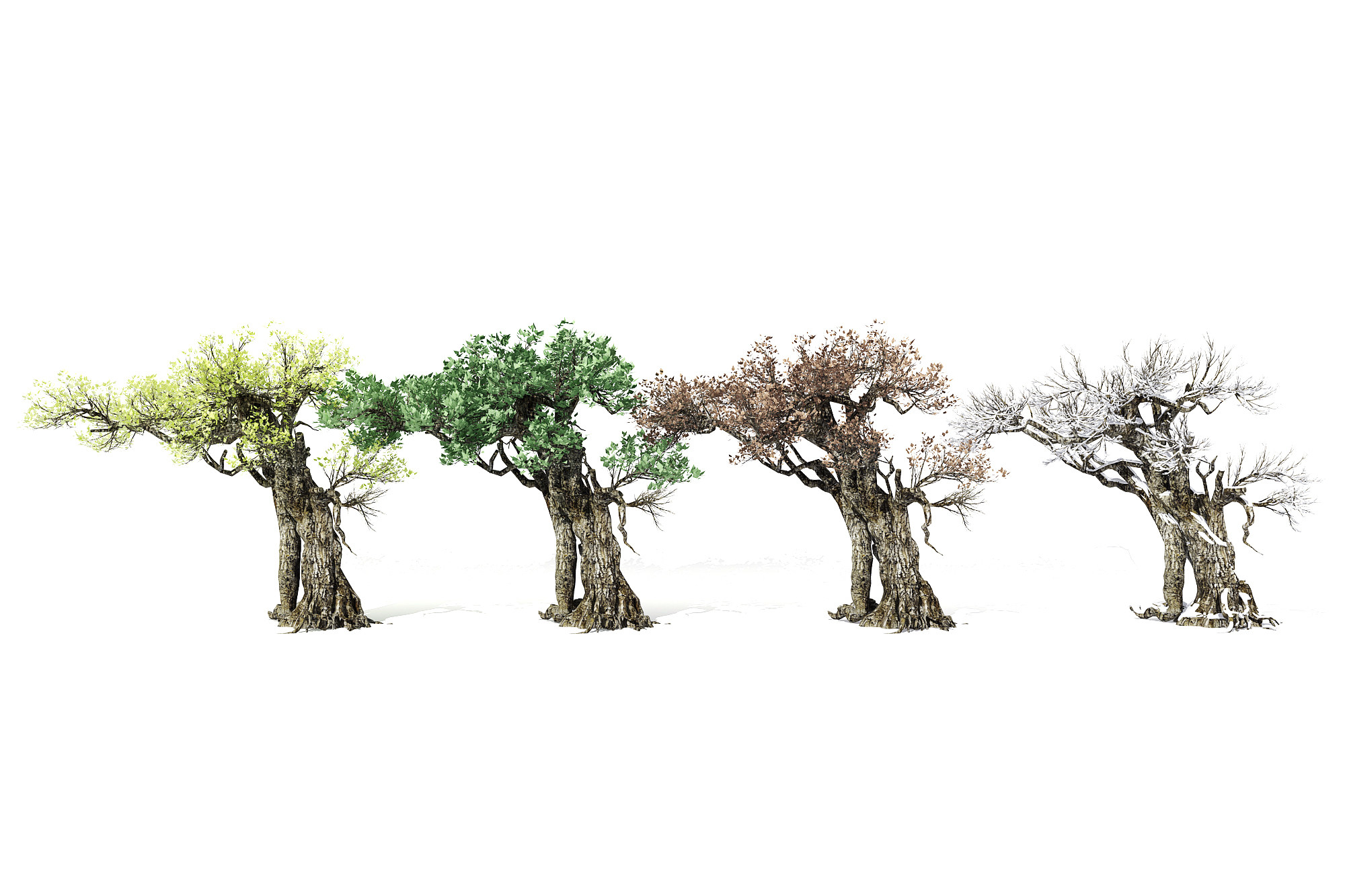 现代树，树池3d模型下载