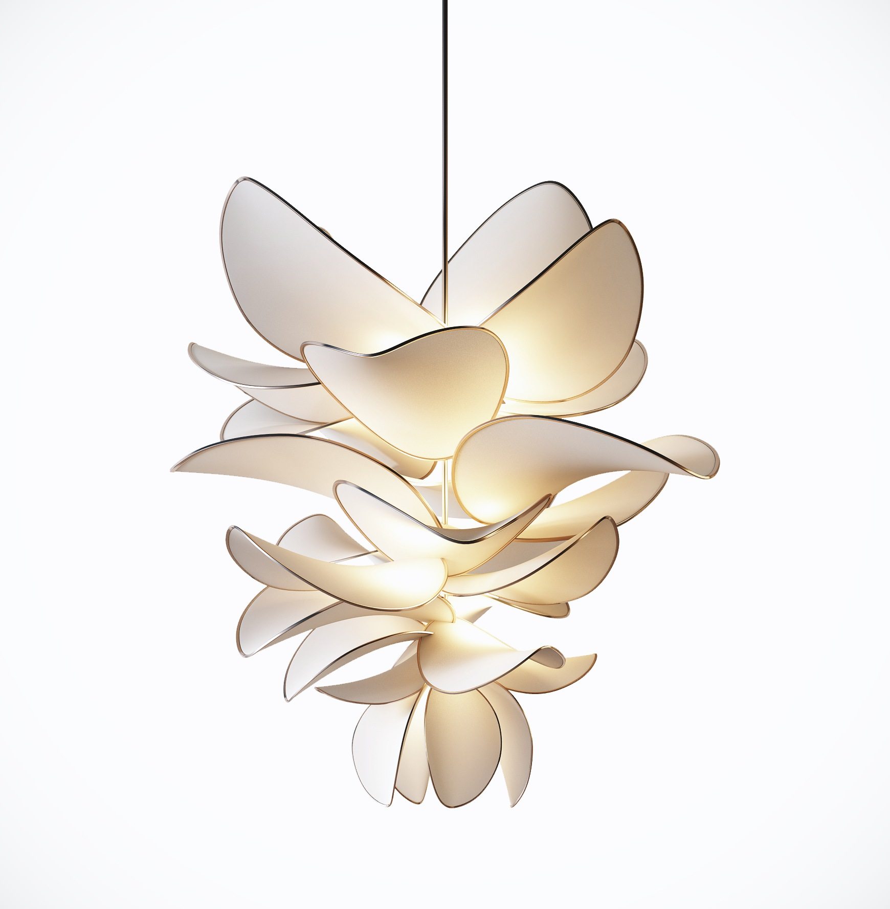 现代抽象花瓣装饰吊灯3d模型下载