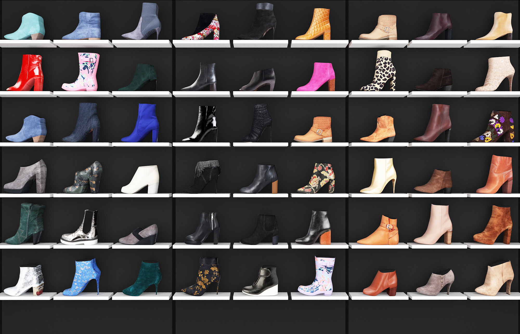 女鞋，皮鞋，高跟鞋，鞋店展架，鞋子3d模型下载