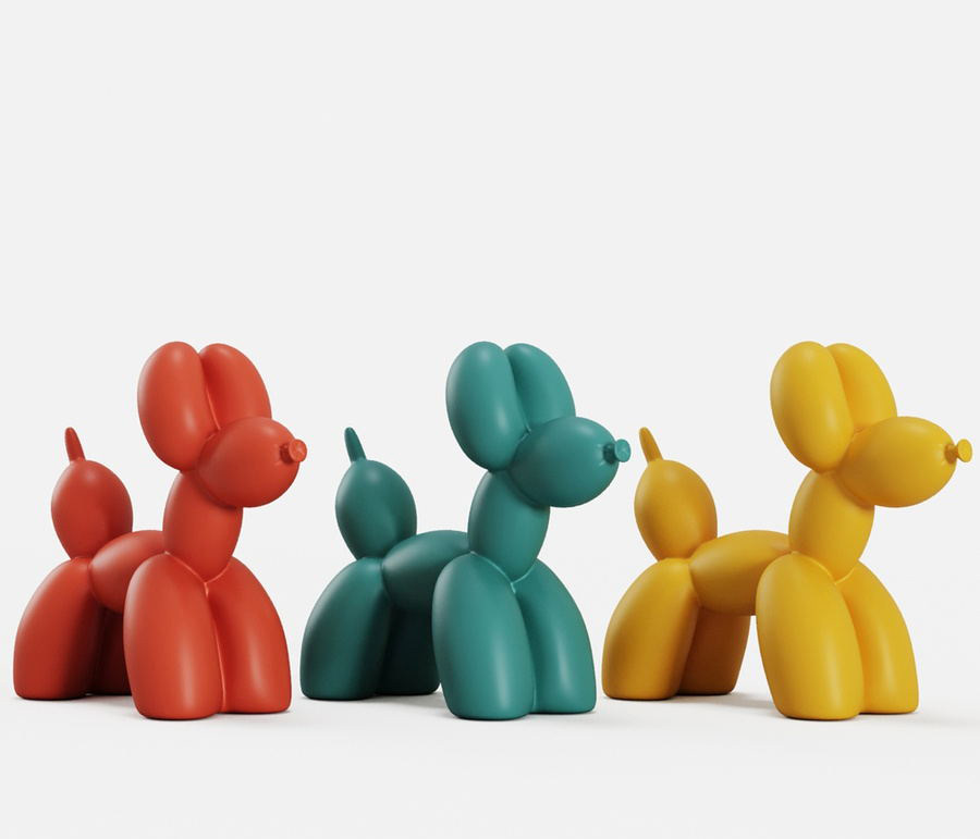 昆斯气球狗雕像装饰品儿童摆件3d模型下载