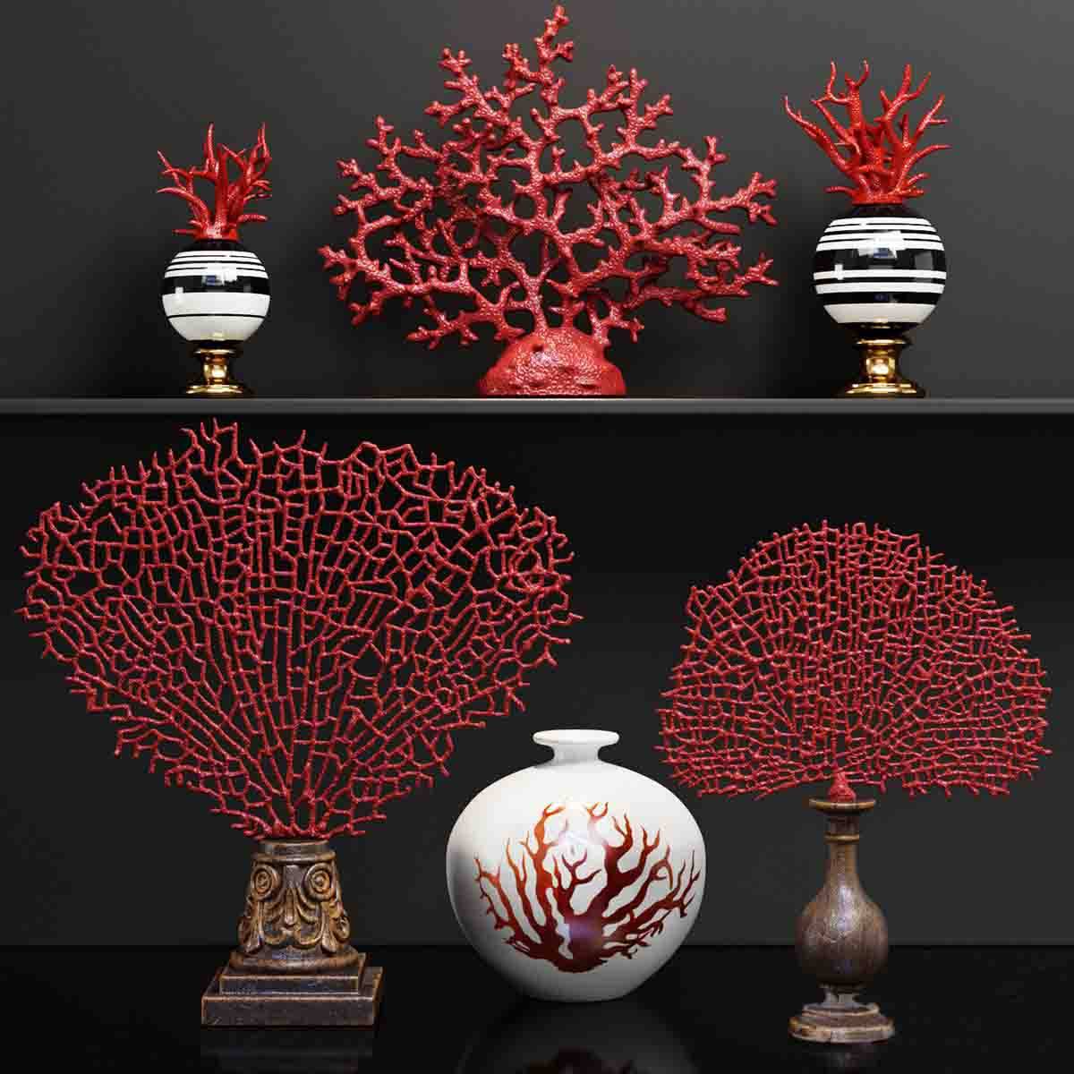 新中式珊瑚花瓶摆件3d模型下载