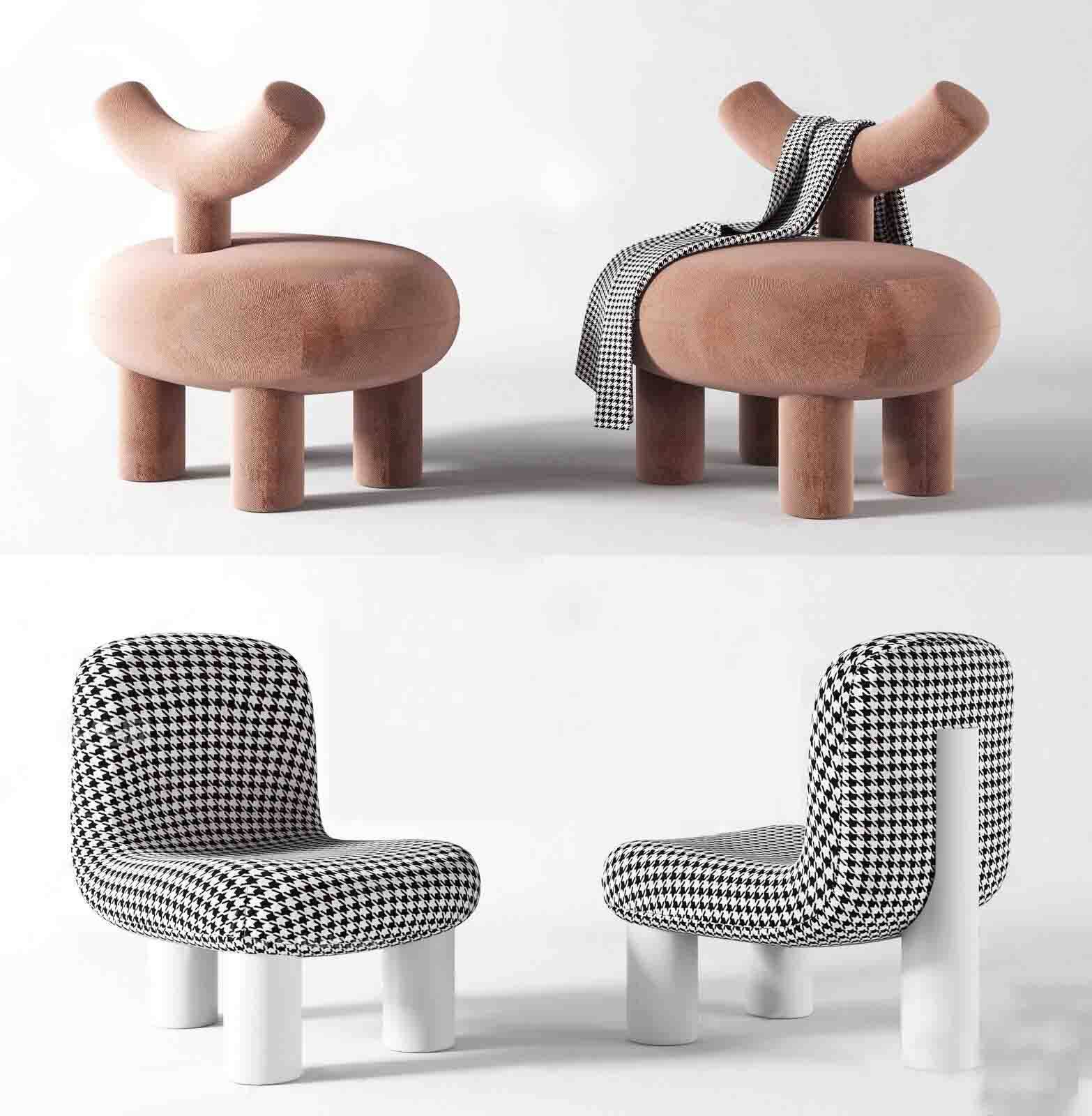 单椅组合__小胖子，儿童单椅，椅子凳子3d模型下载