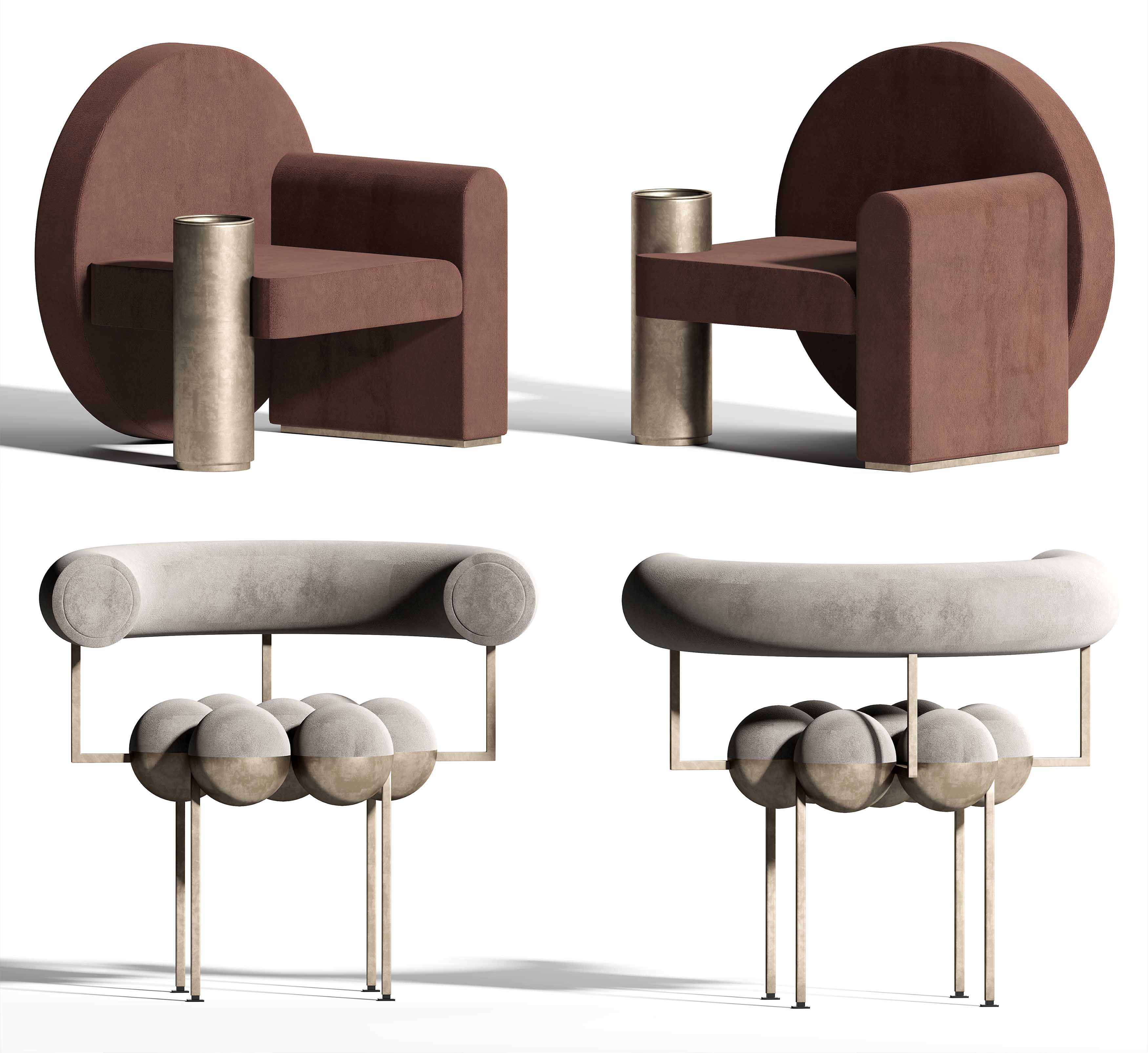 异形单椅 休闲椅 异形单人休闲沙发椅子组合3d模型下载