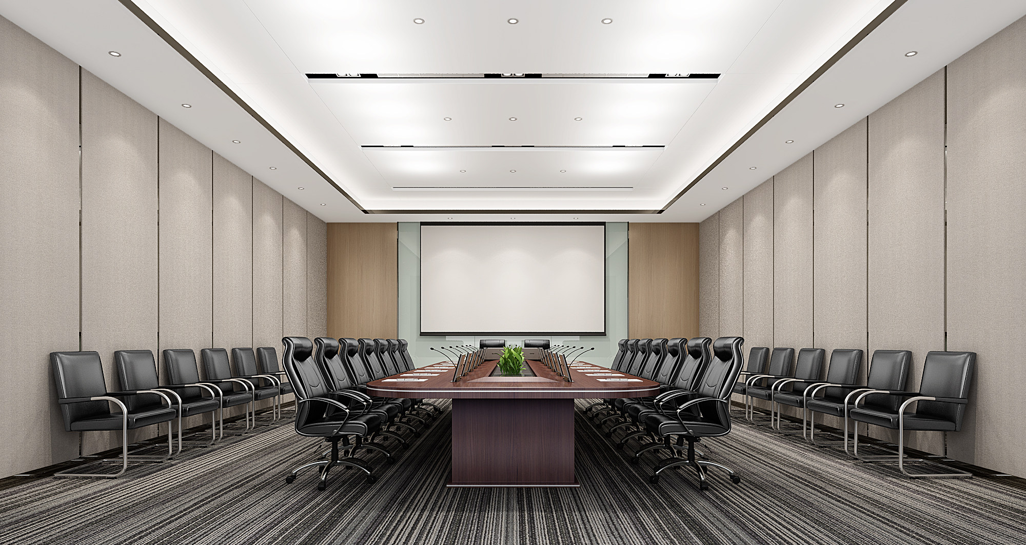 现代办公会议室，大会议室 3d模型下载